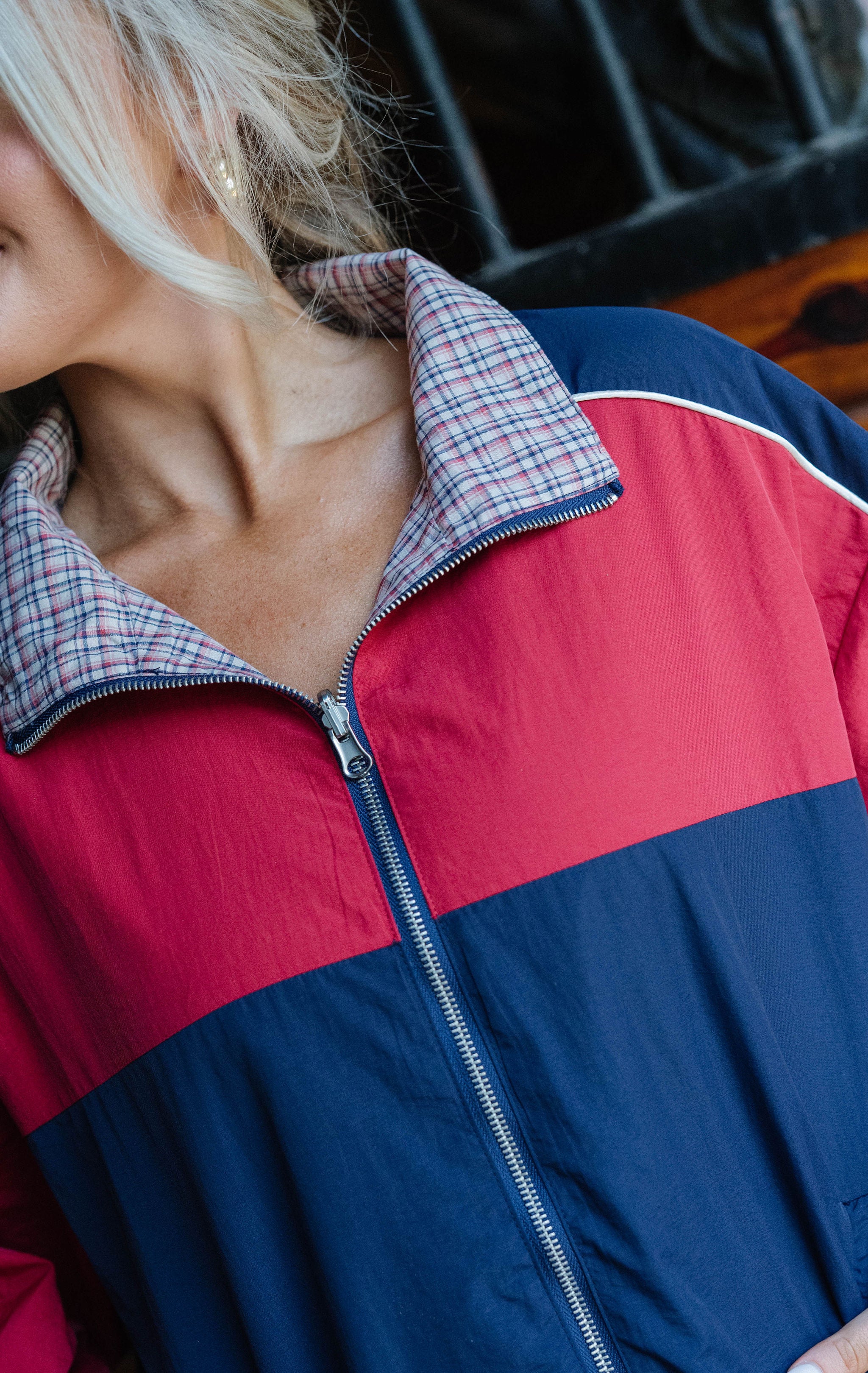 Retro Reversible Jacket-Navy
