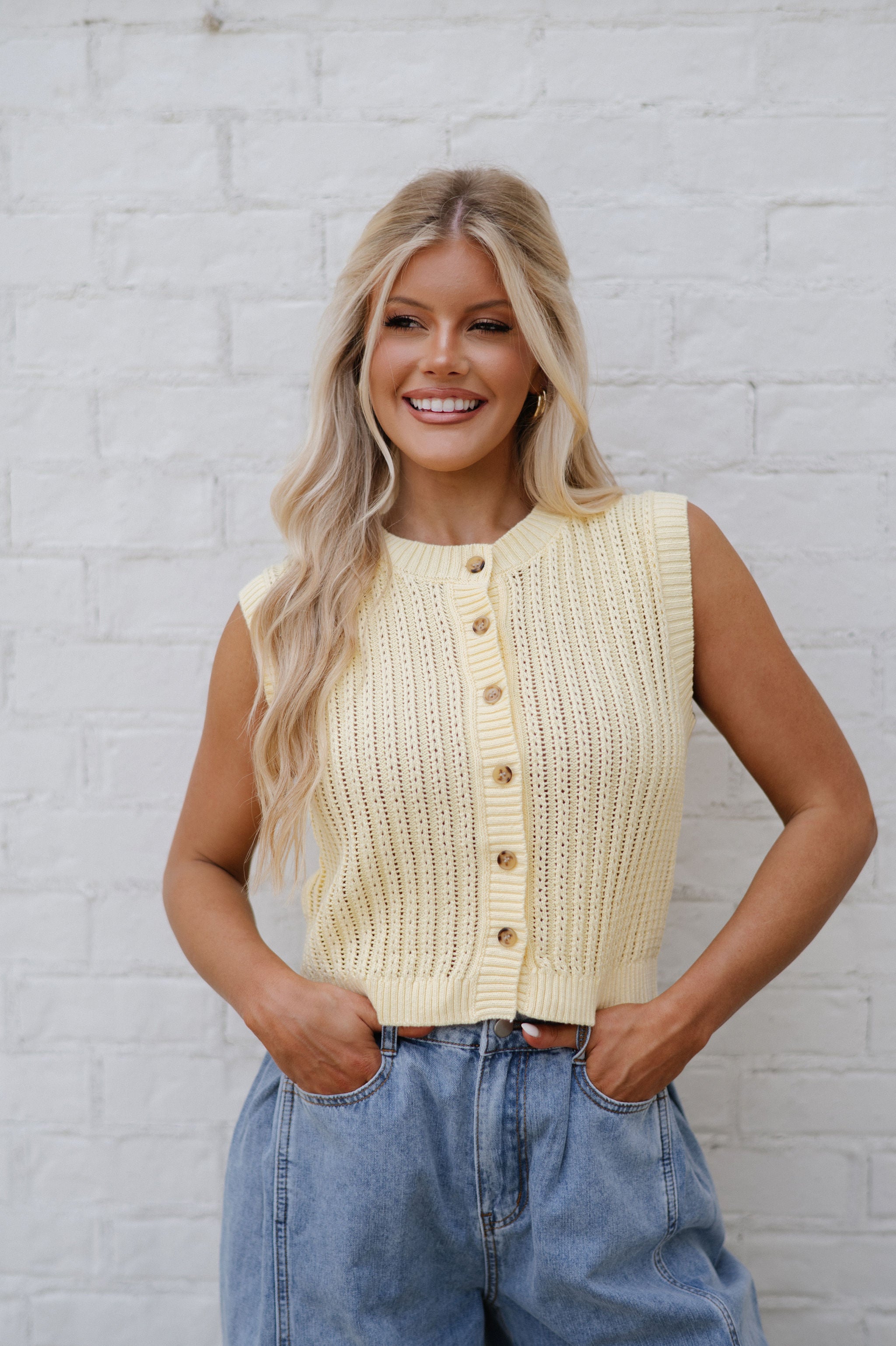 Eliza Sweater Vest-Butter