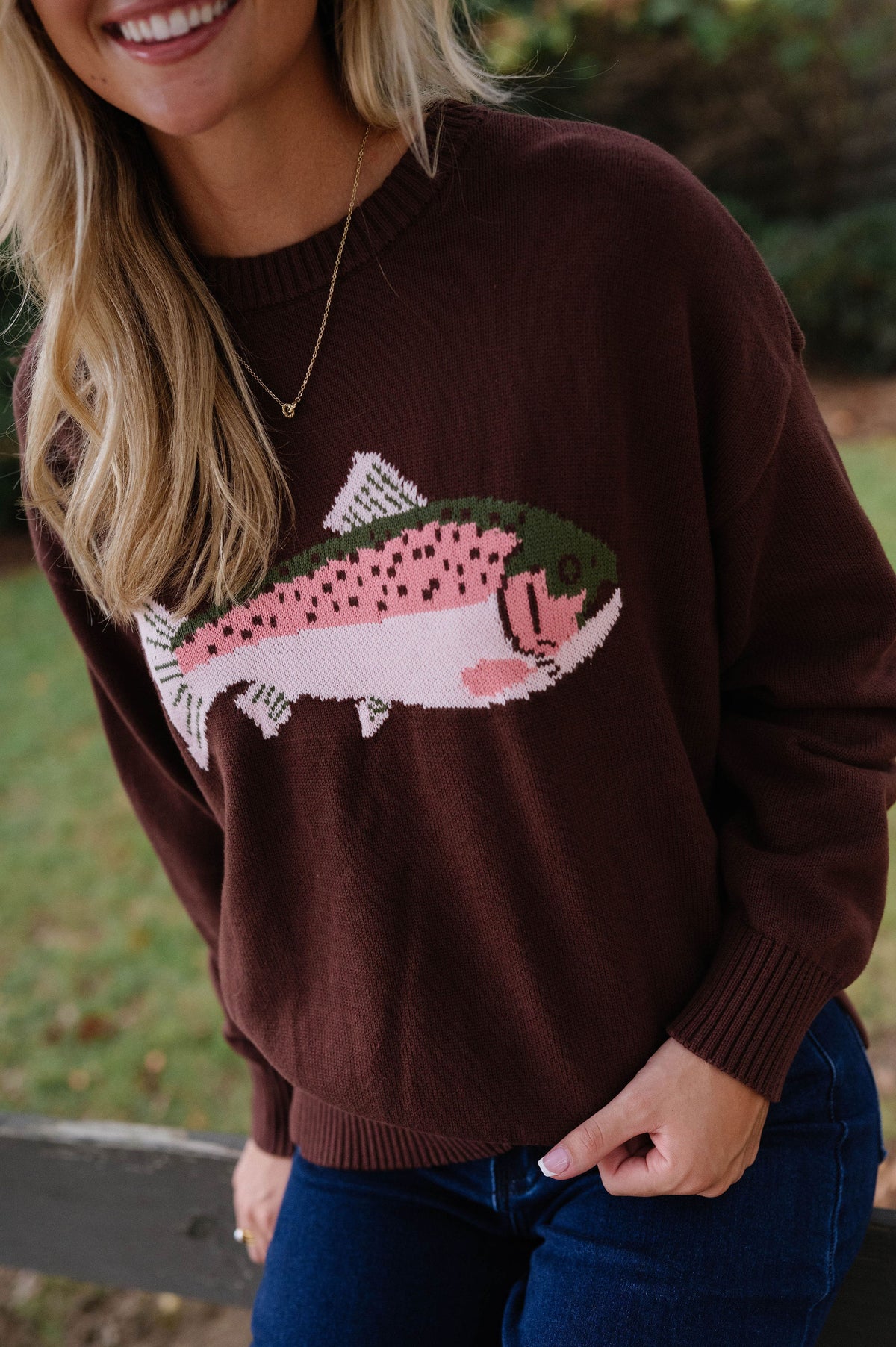 Alice Fish Sweater-Chocolate