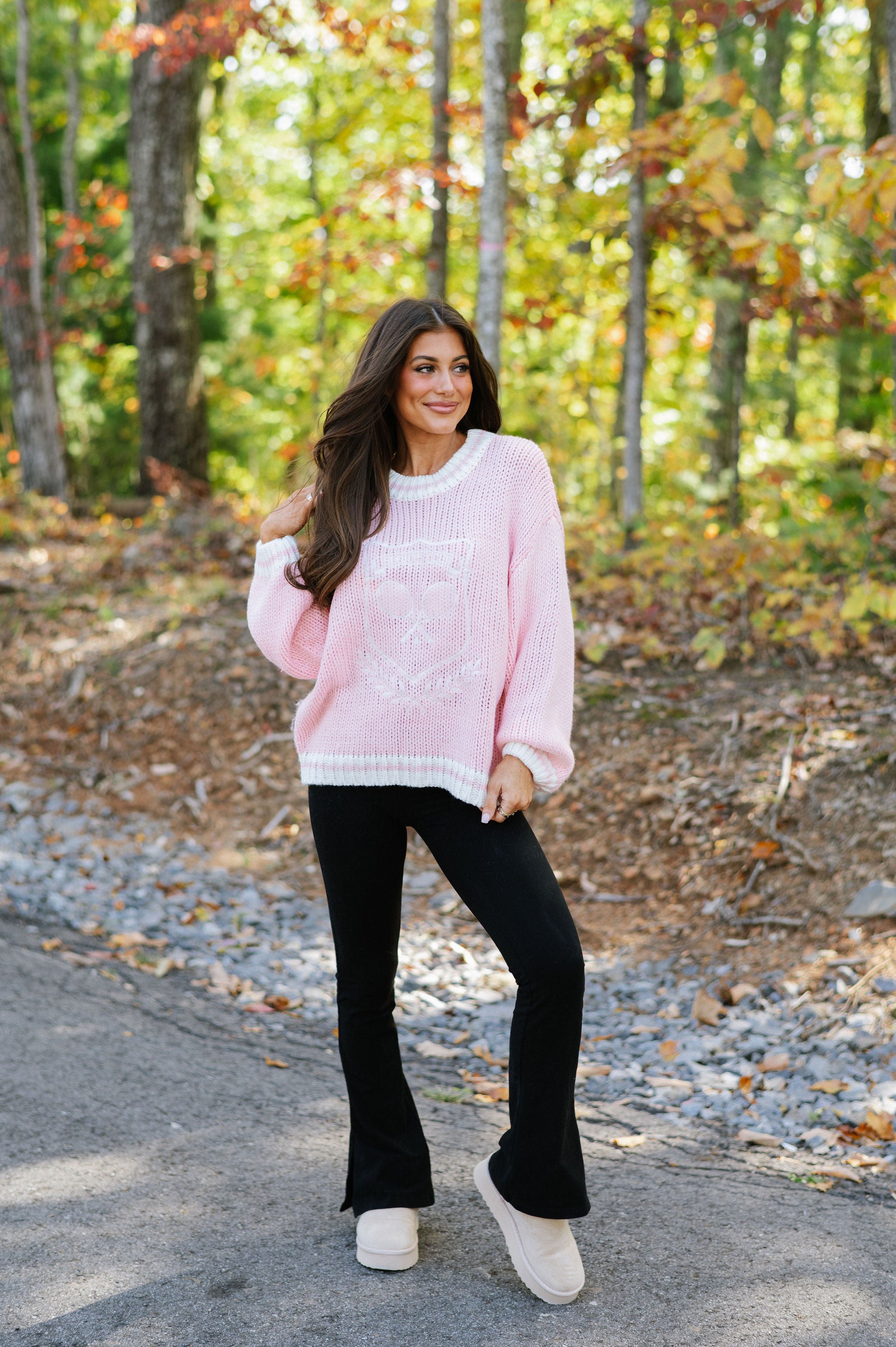 Chunky Sports Club Sweater-Light Pink