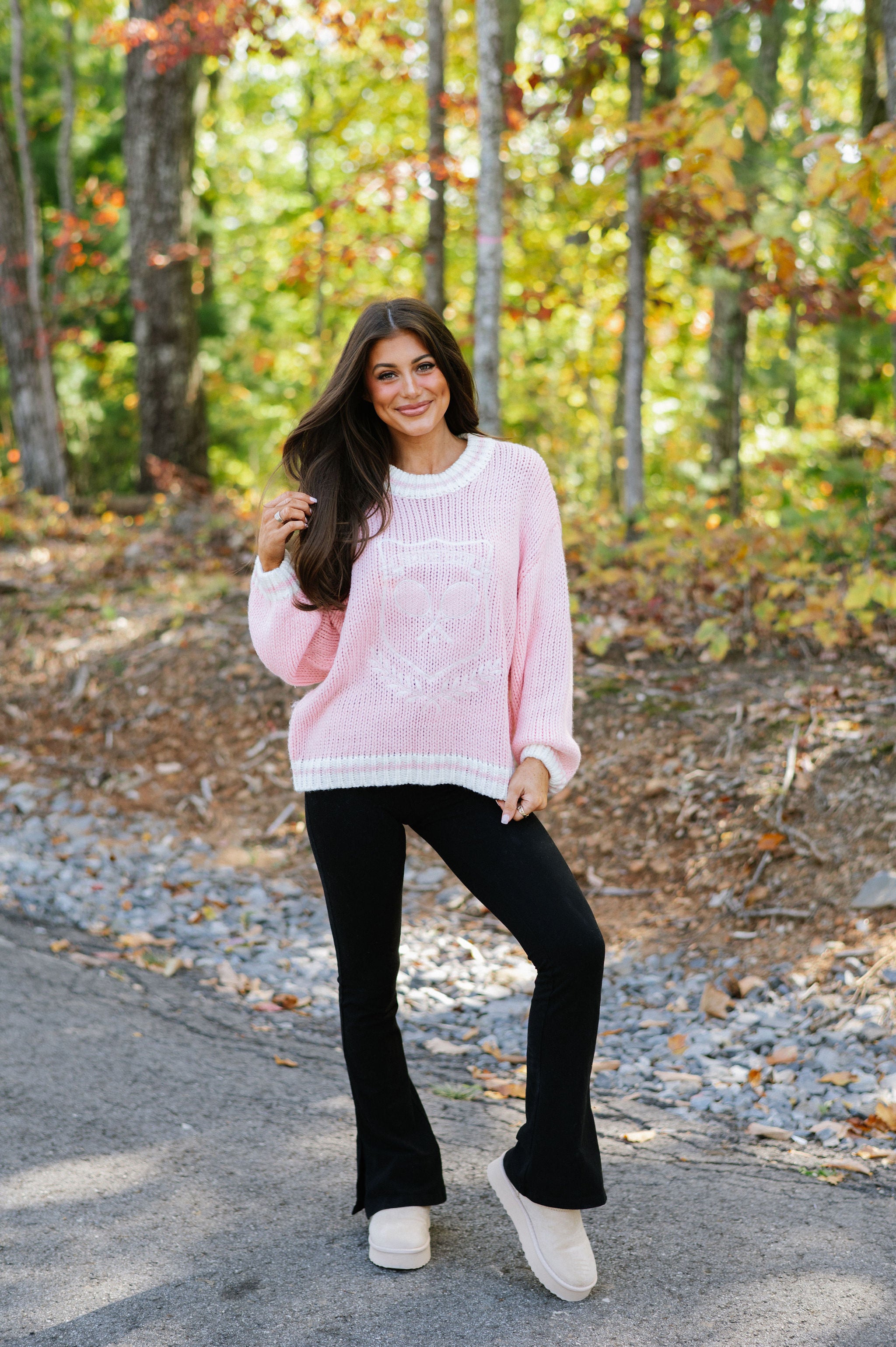 Chunky Sports Club Sweater-Light Pink