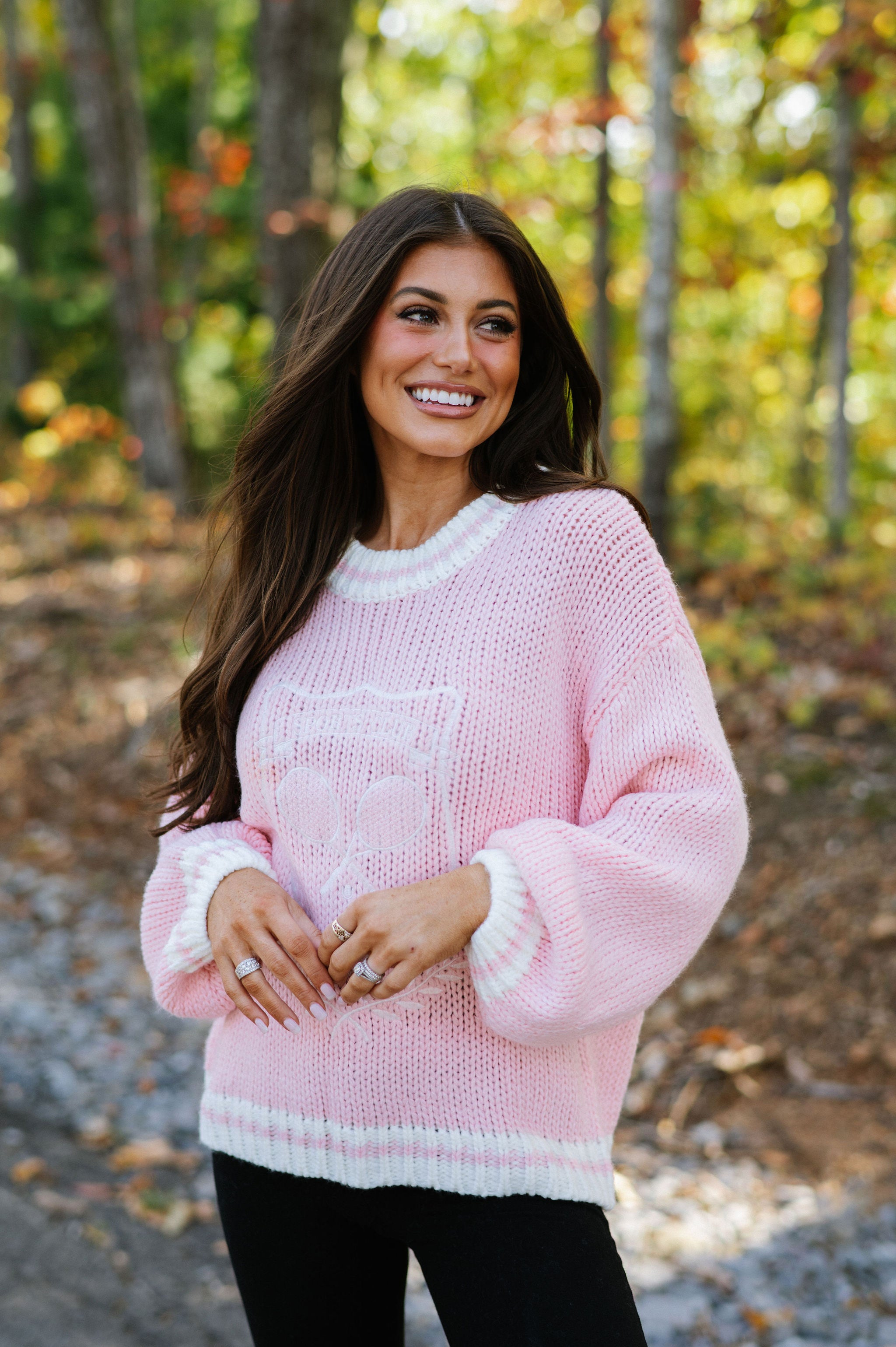 Chunky Sports Club Sweater-Light Pink