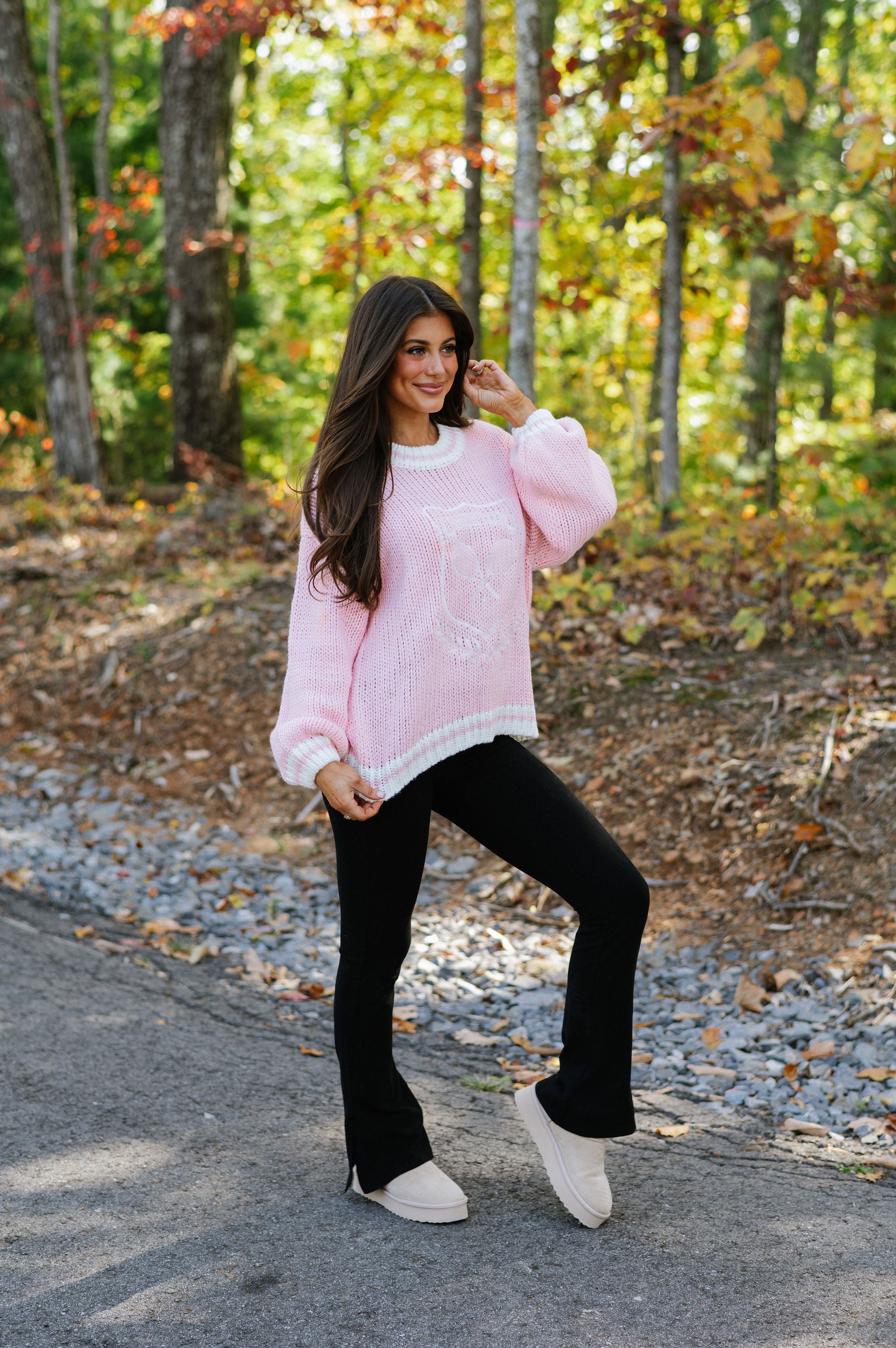 Chunky Sports Club Sweater-Light Pink