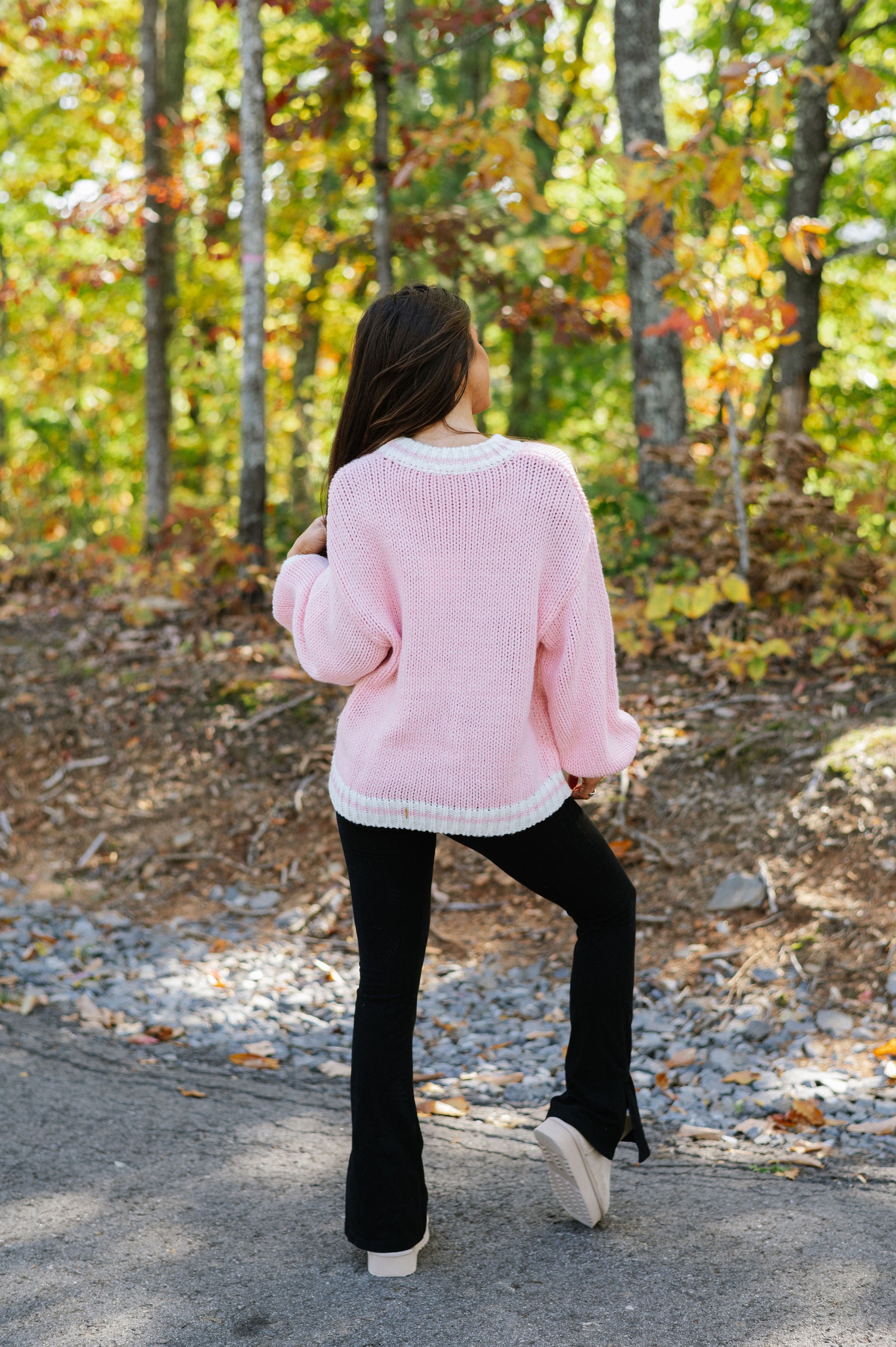 Chunky Sports Club Sweater-Light Pink