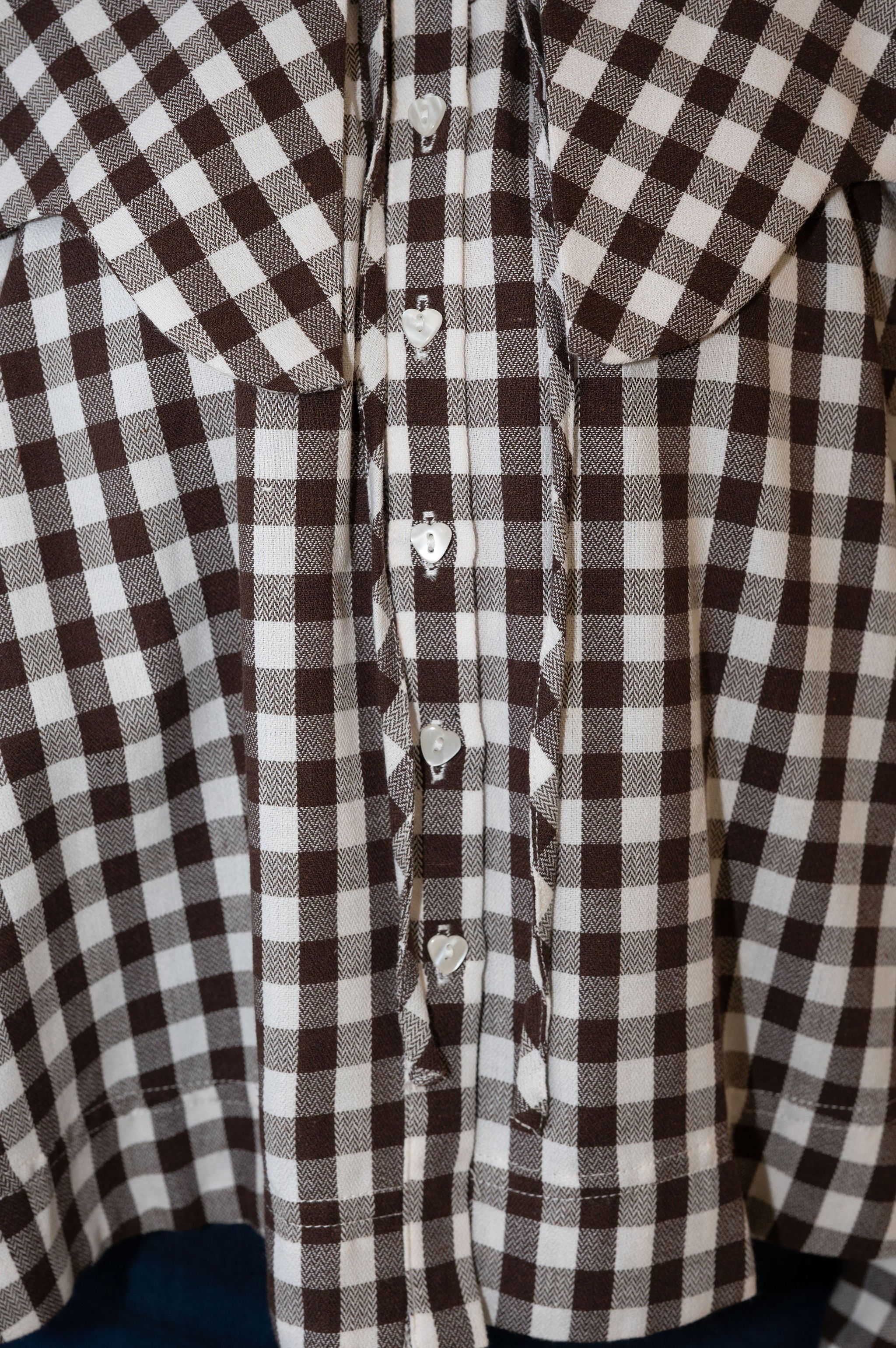 Gingham Scalloped Blouse
