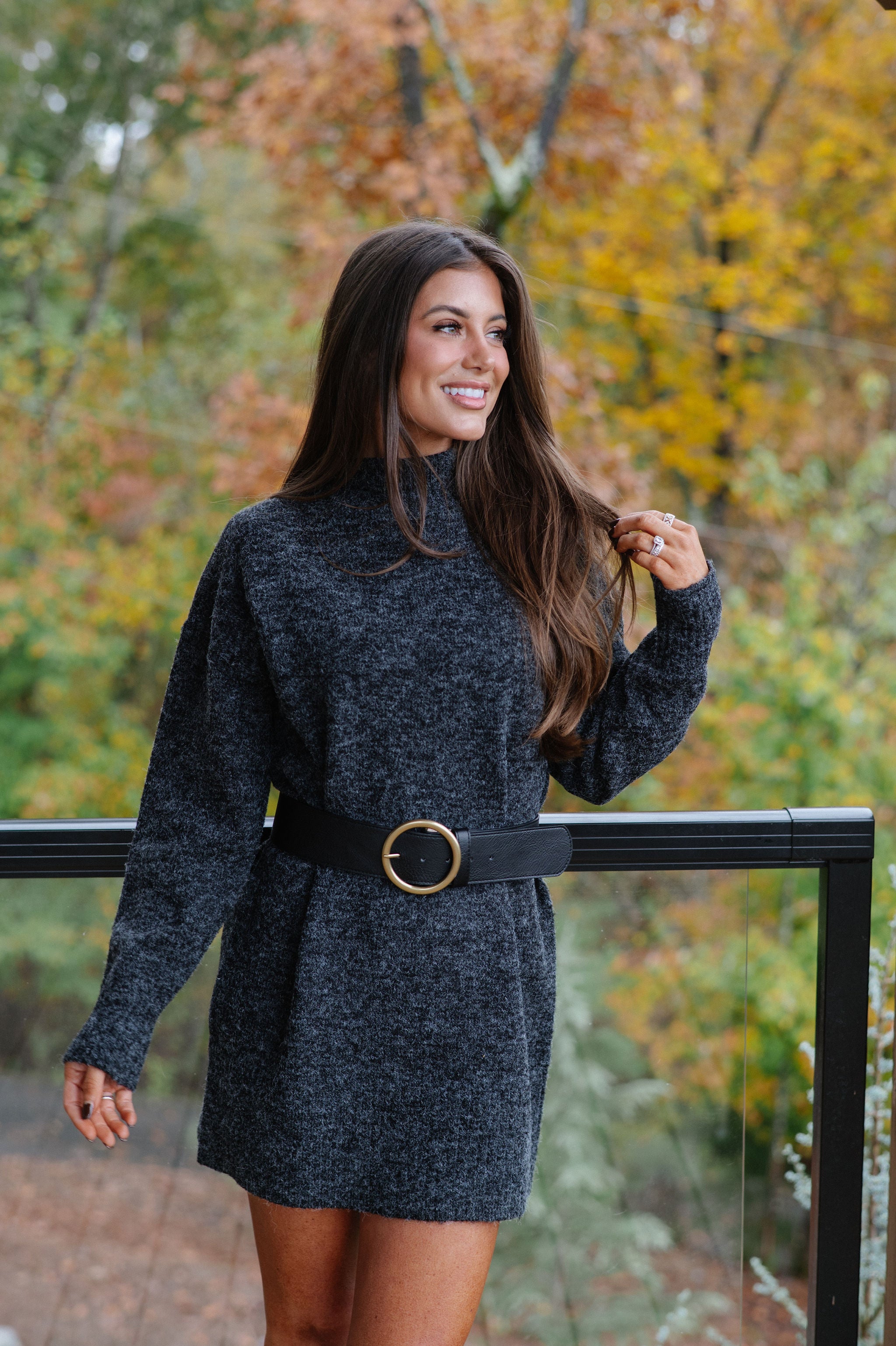 Holland Sweater Dress-Black