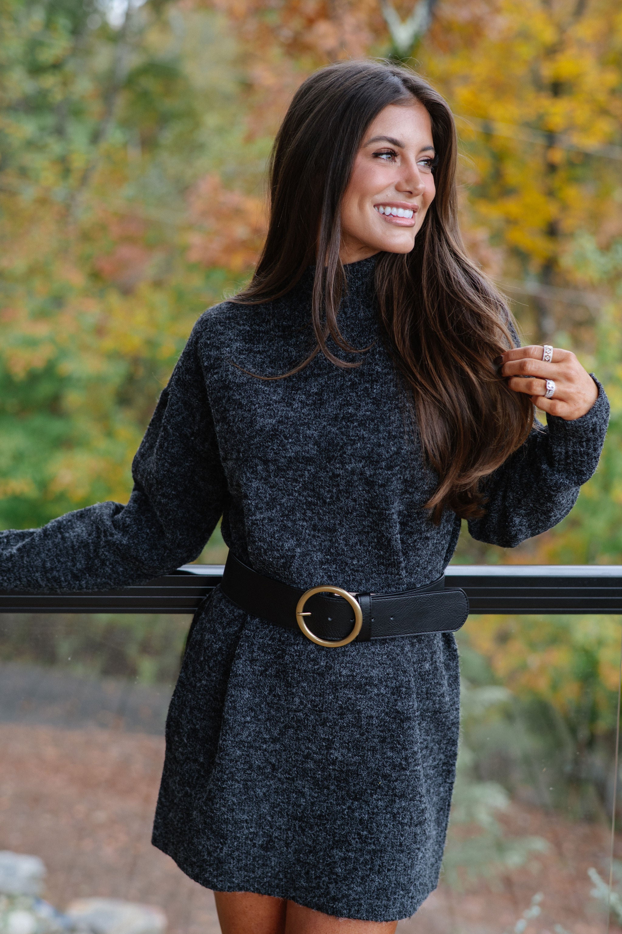 Holland Sweater Dress-Black
