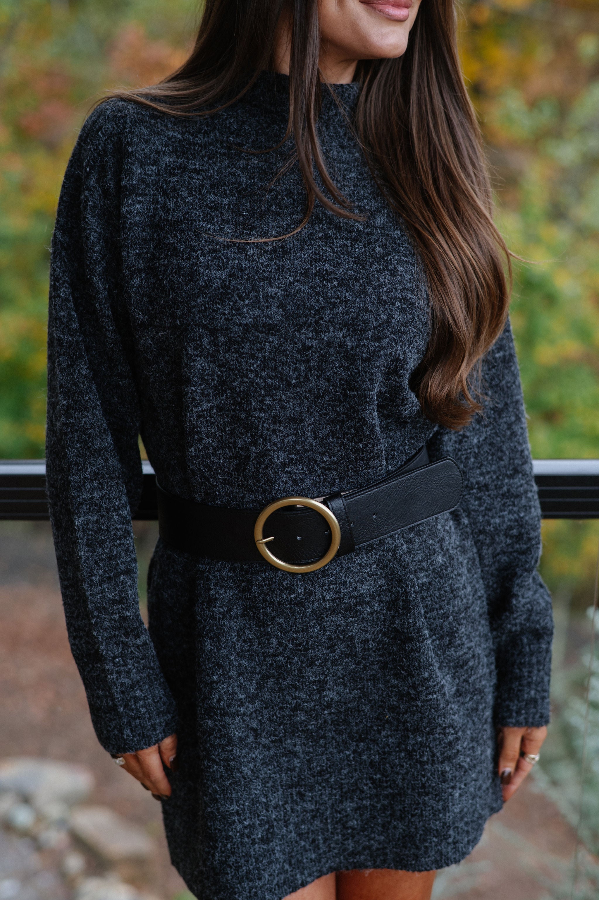 Holland Sweater Dress-Black