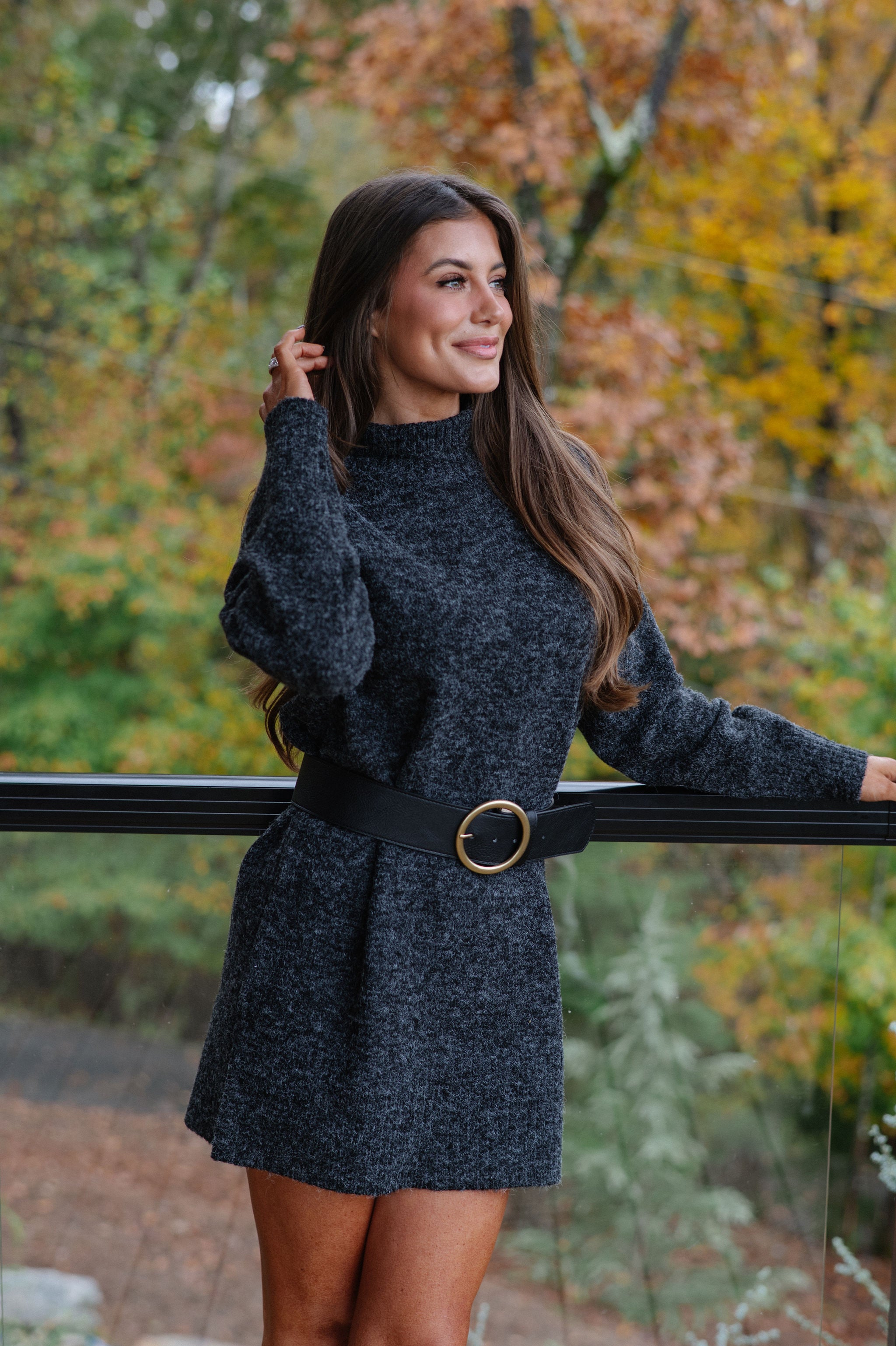Holland Sweater Dress-Black