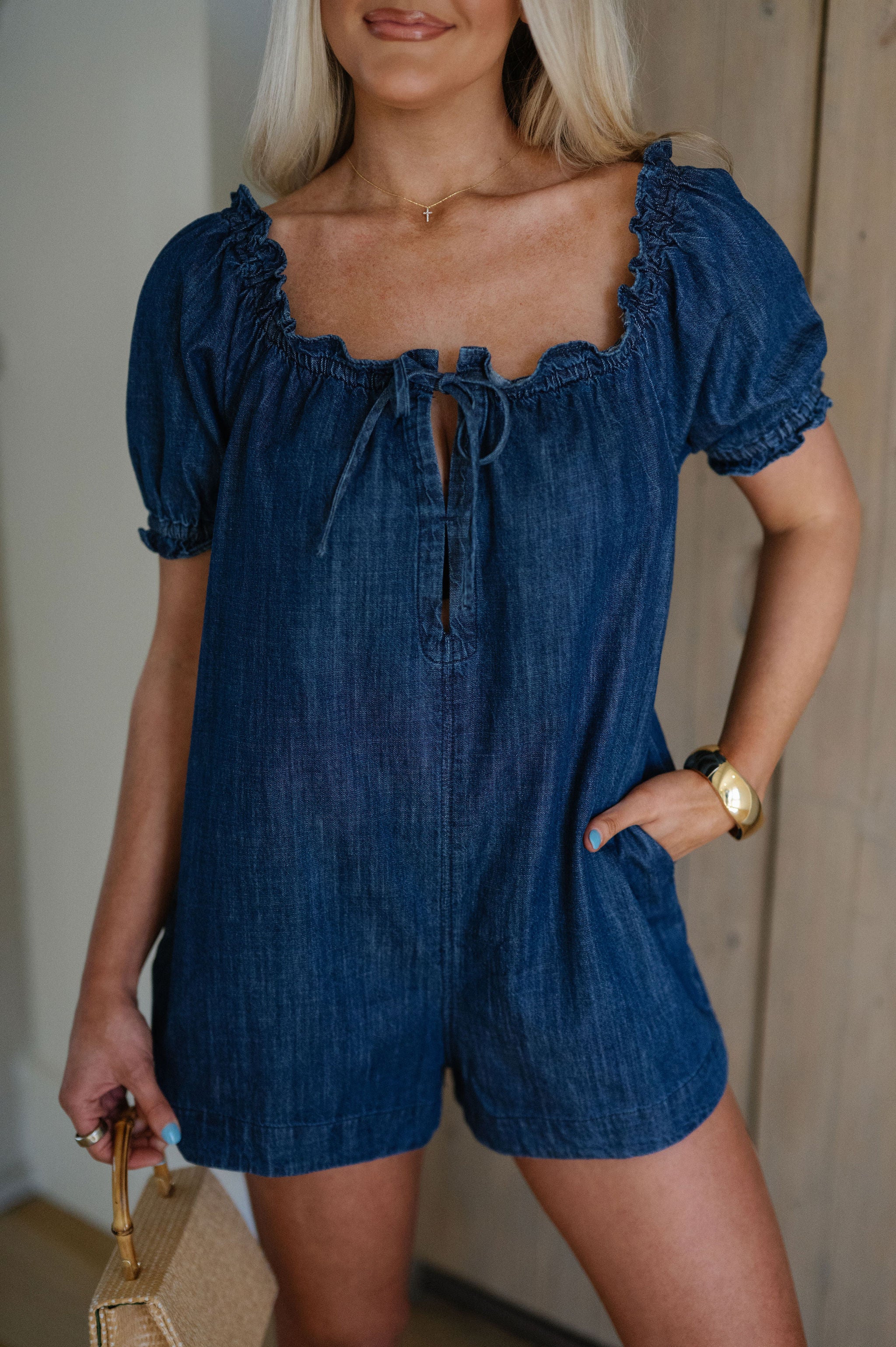 Nadia Denim Romper