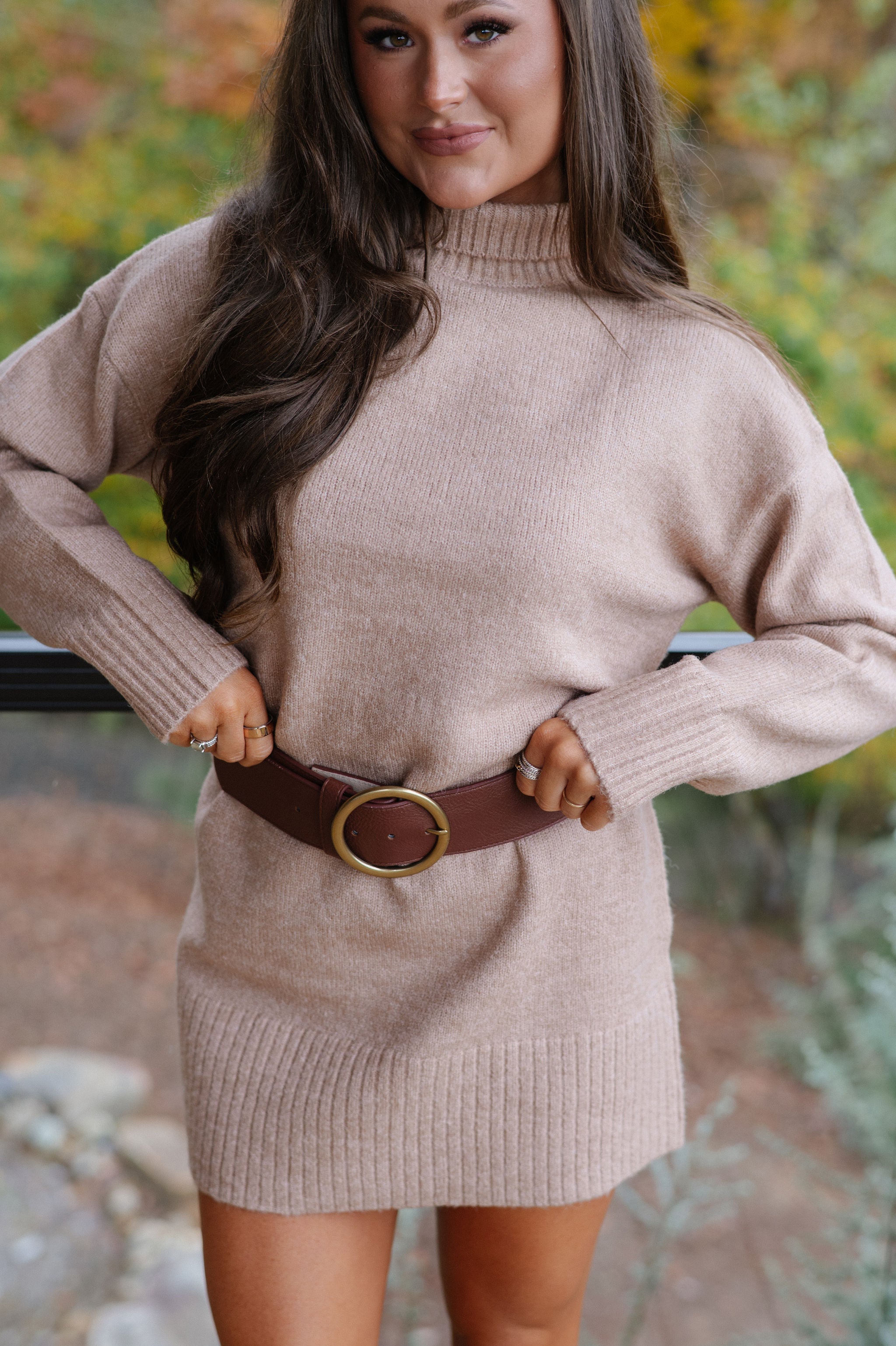 Holland Sweater Dress-Dark Taupe