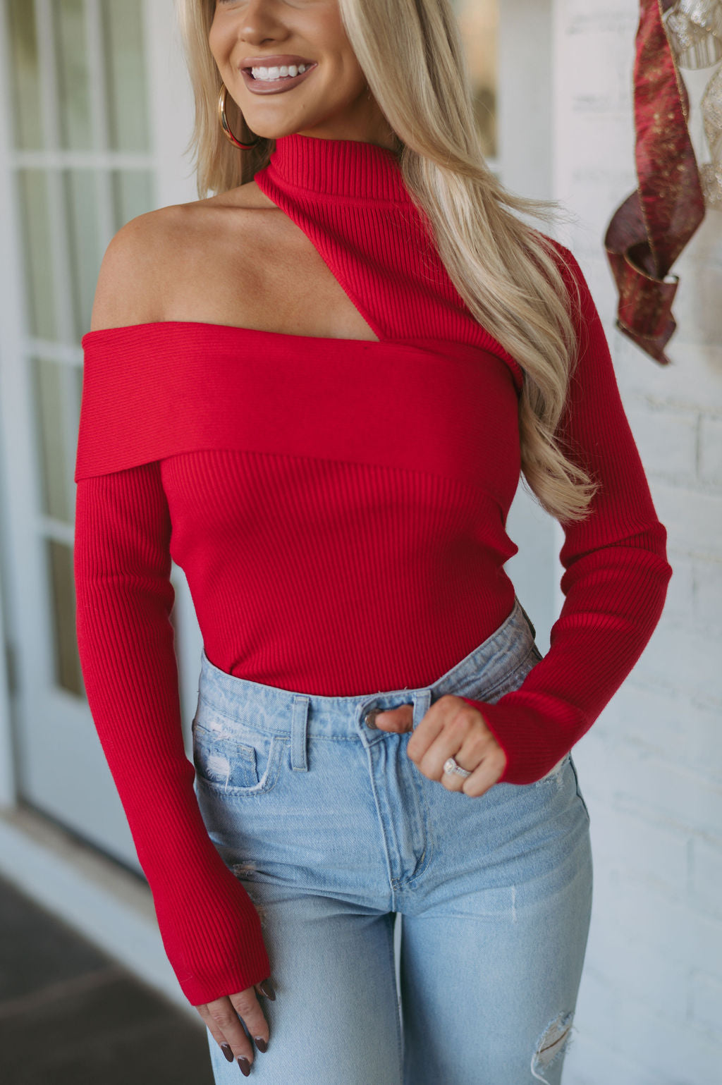 River Asymmetrical Top- Red