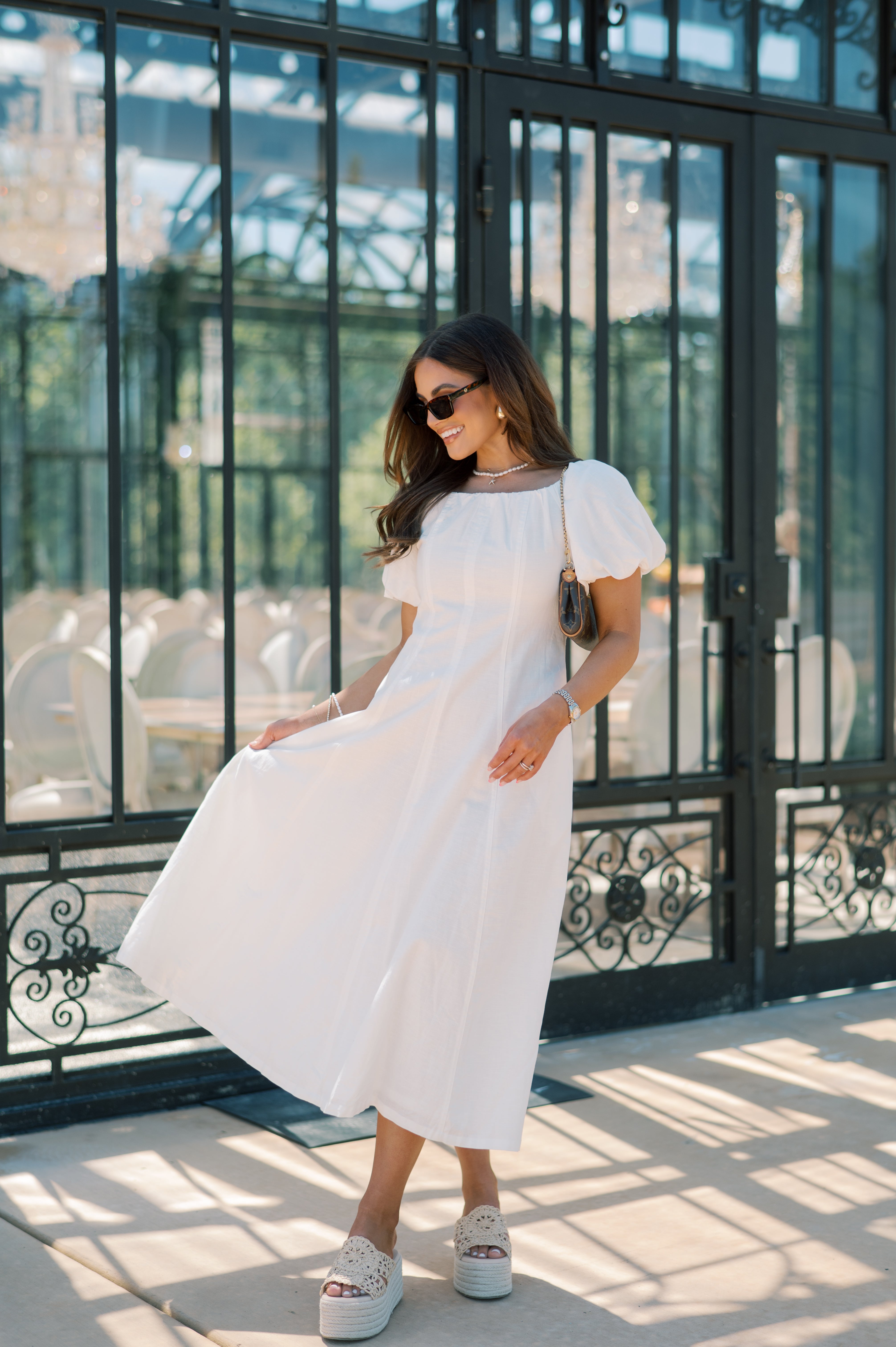 Chambers OTS Midi Dress-White