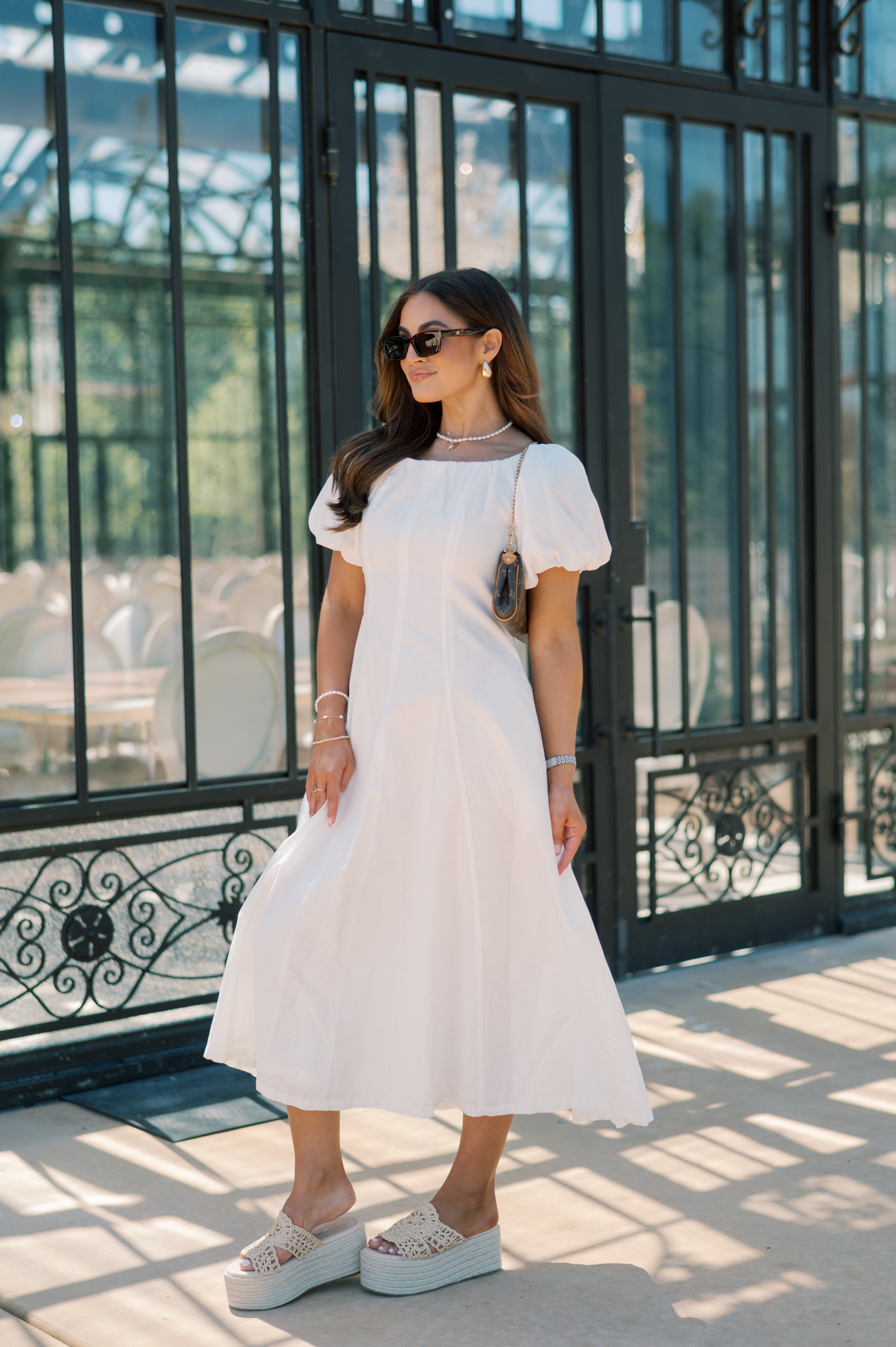 Chambers OTS Midi Dress-White