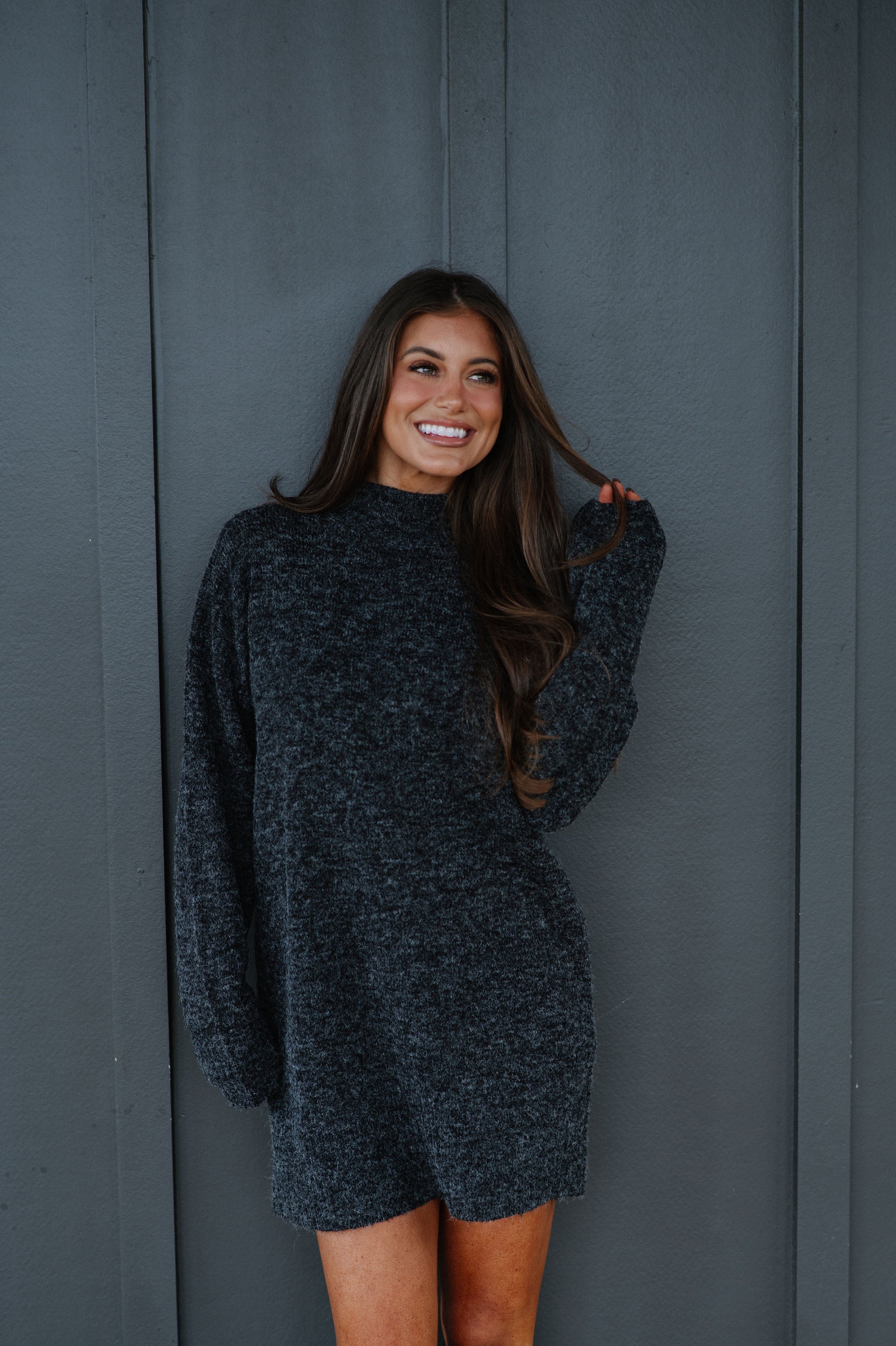 Holland Sweater Dress-Black