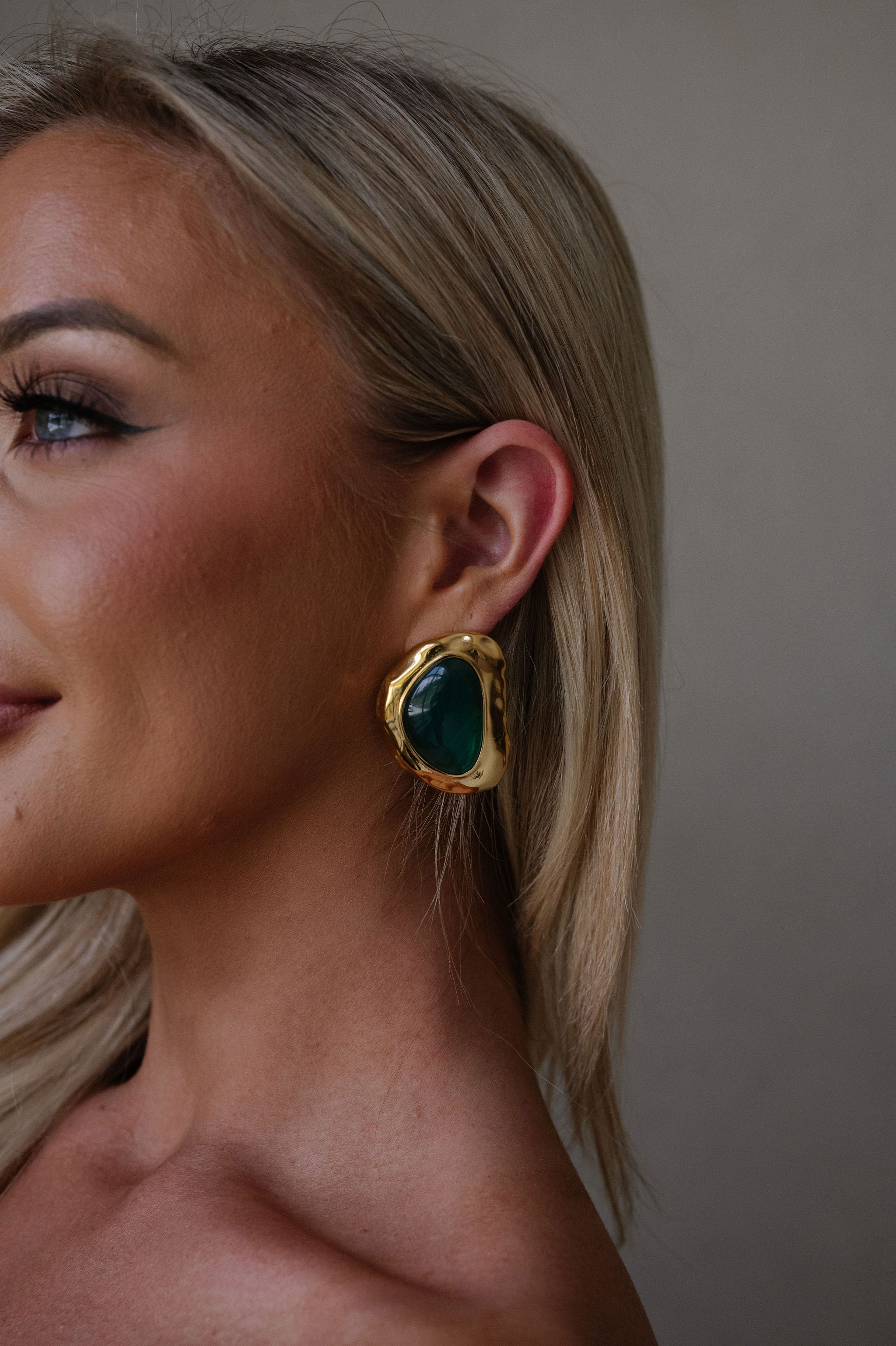 Mei Stone Stud-Green