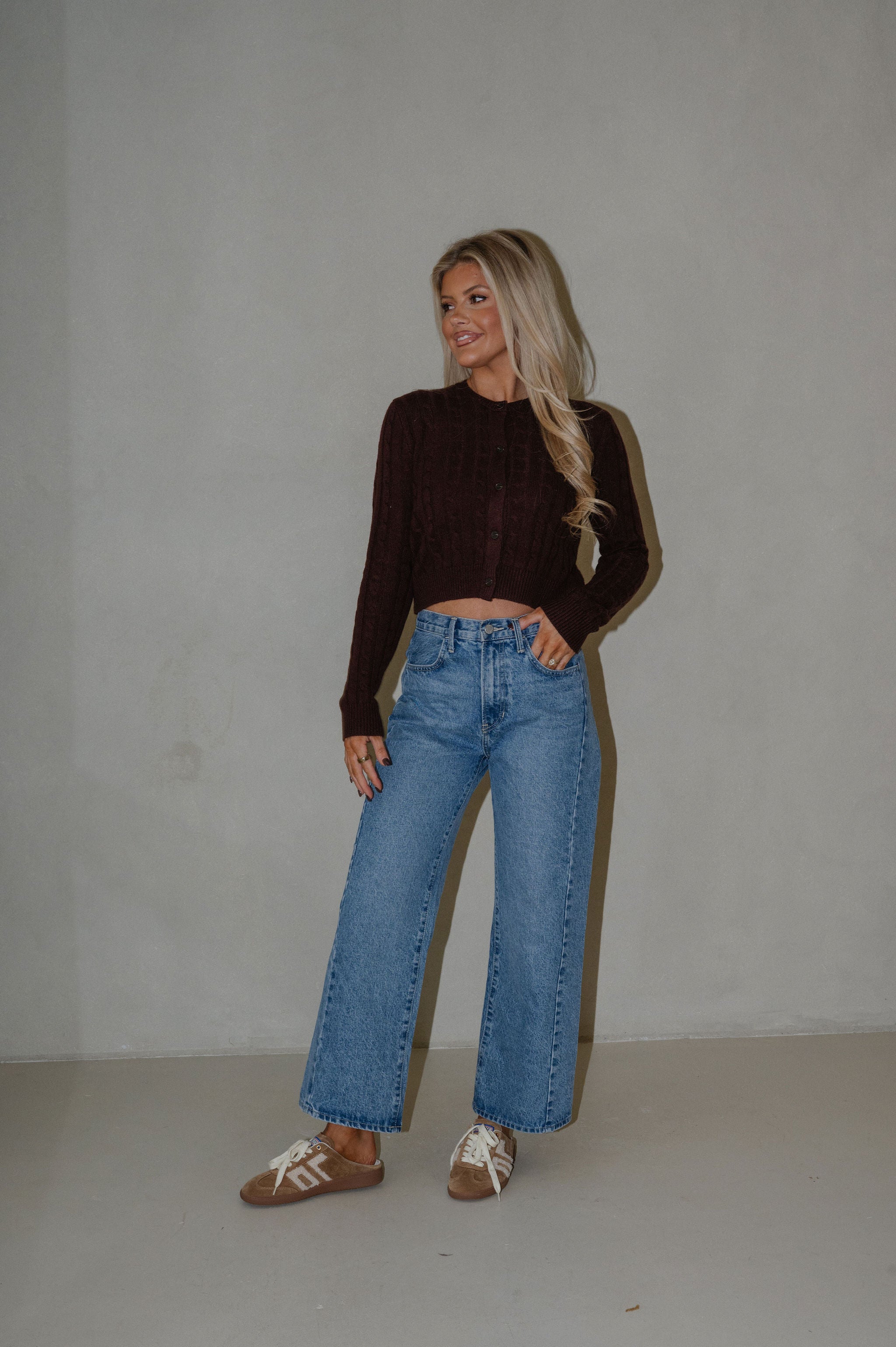 Markle Sweater Cardigan- Brown