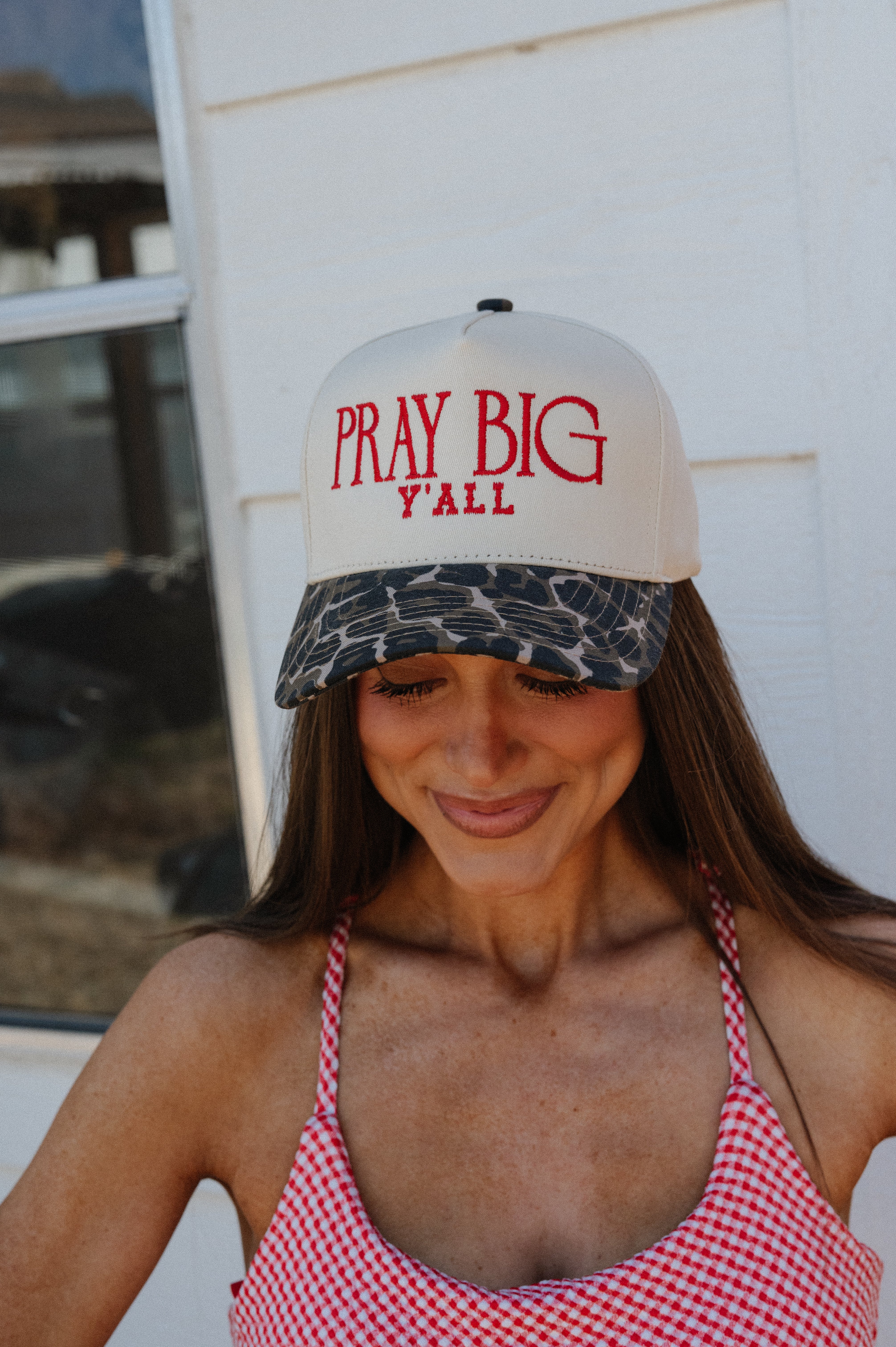 "PRAY BIG Y'ALL" Trucker Hat- Leopard