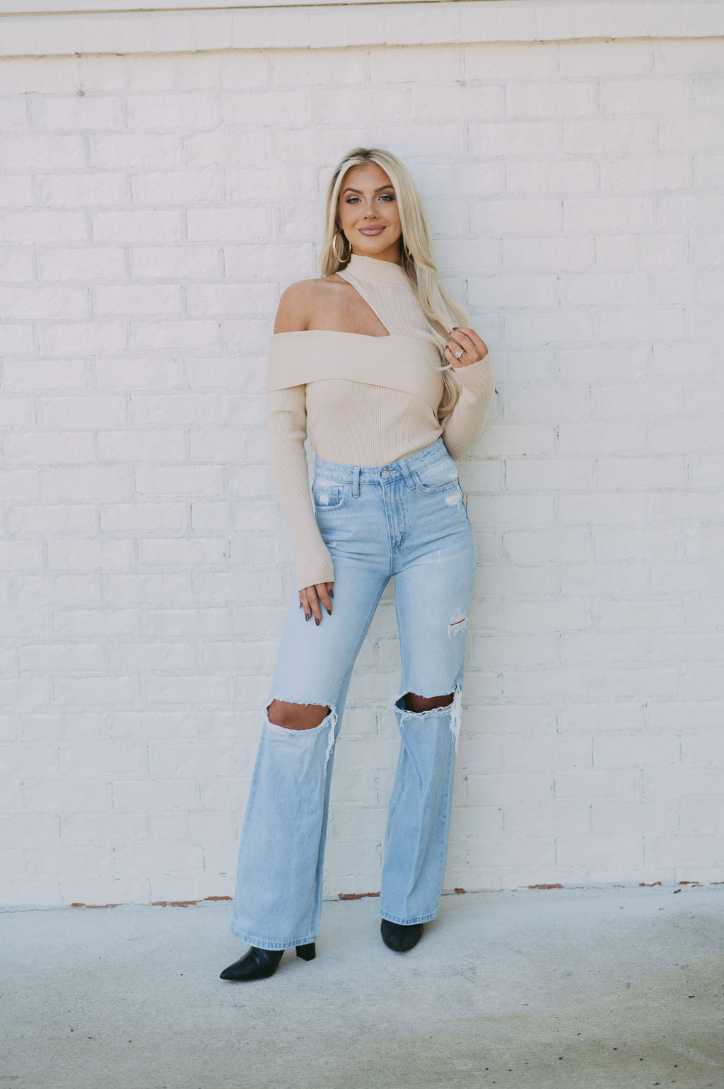 River Asymmetrical Top-Taupe