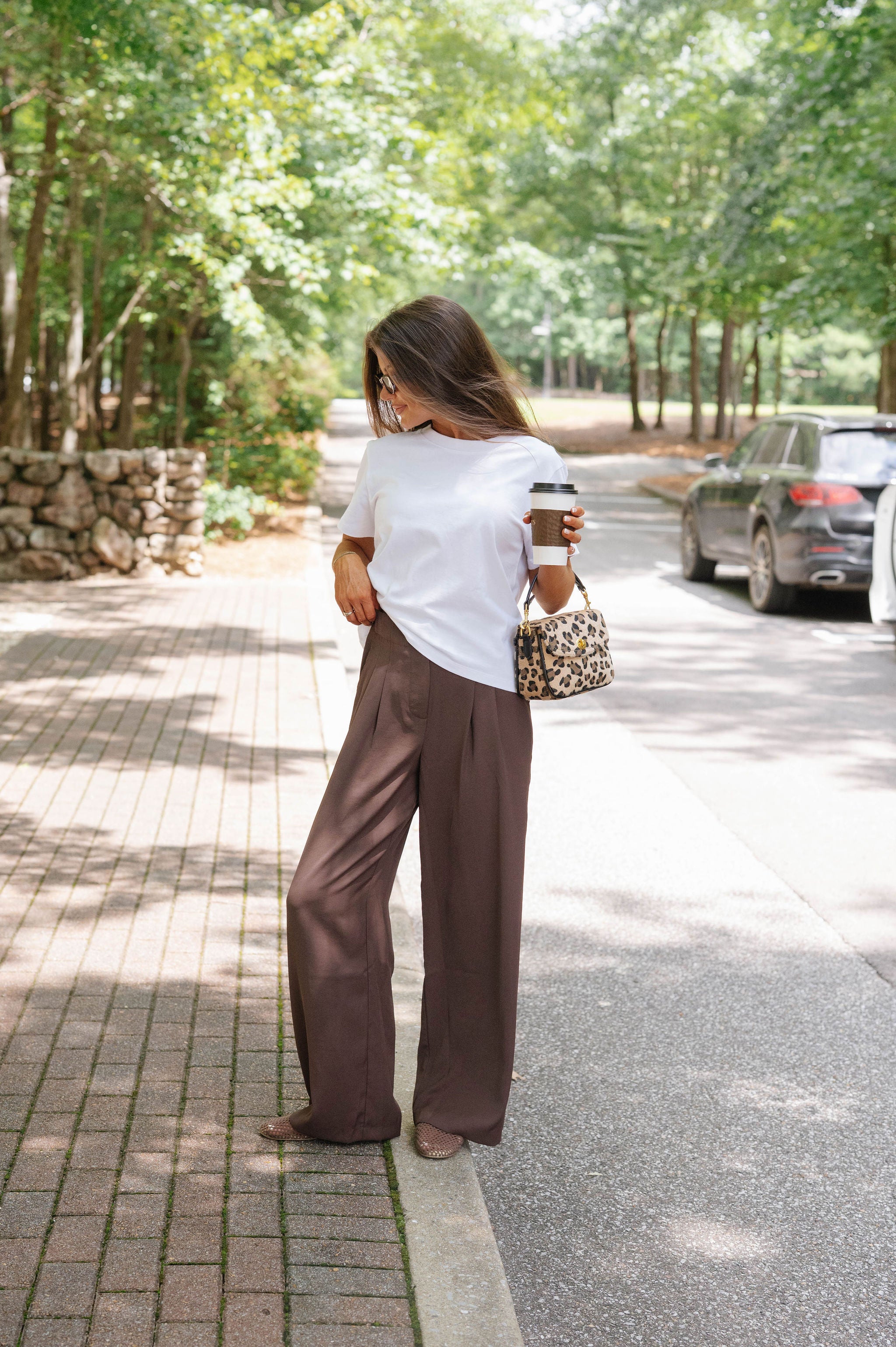 Zoey Recycled Wide Leg Pants-Espresso