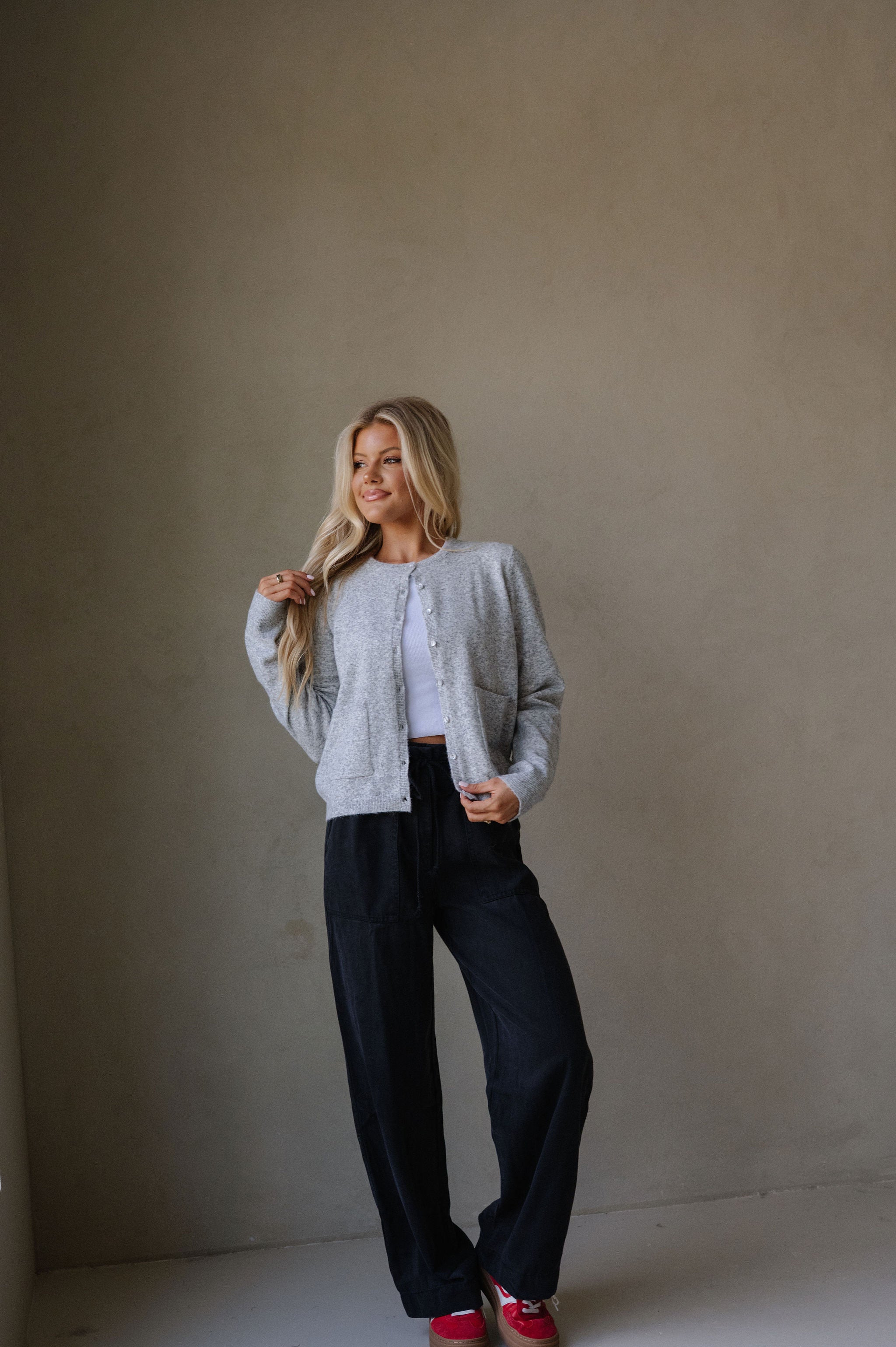 Cameron Cardigan-Heather Grey