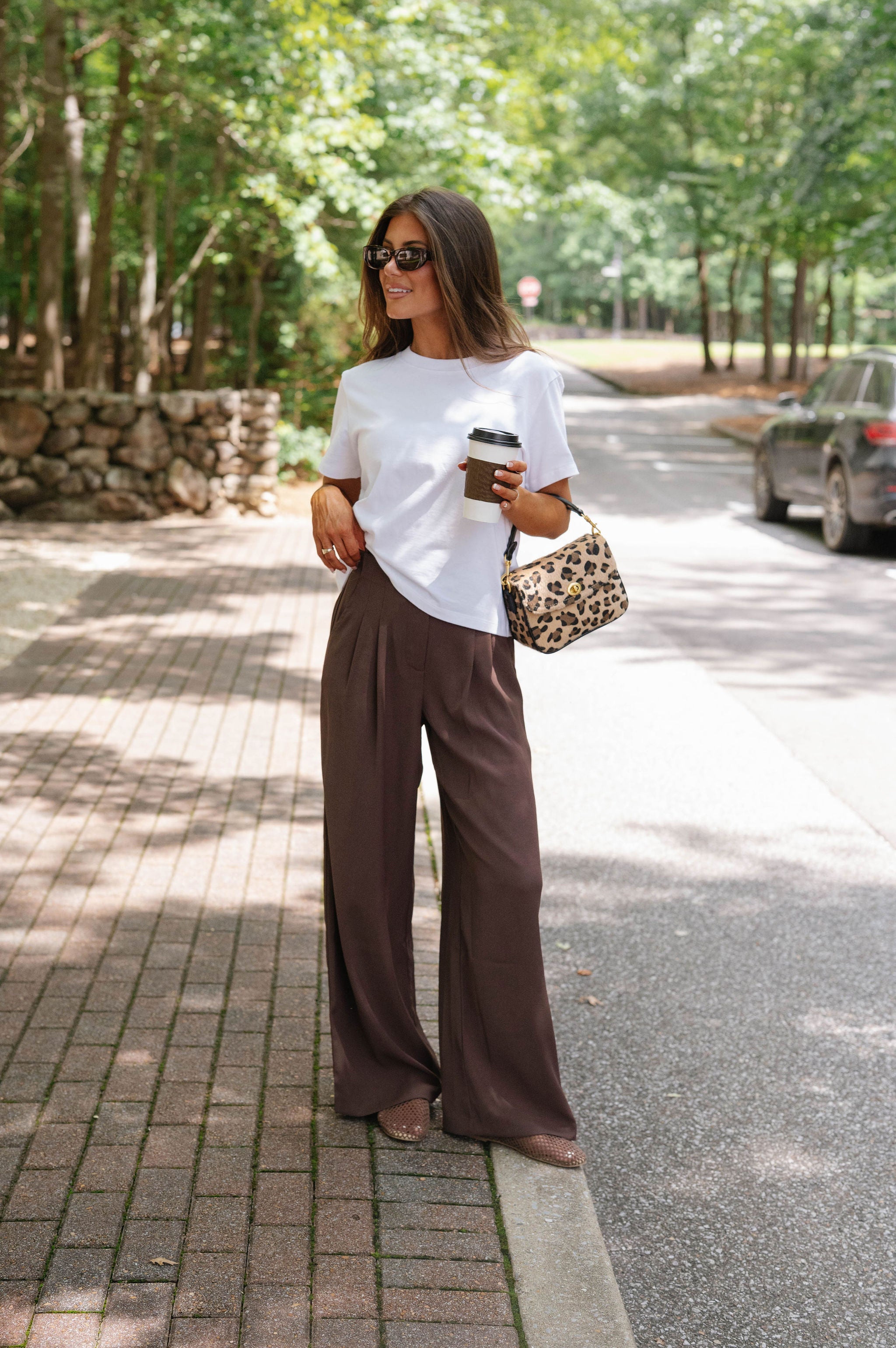 Zoey Recycled Wide Leg Pants-Espresso