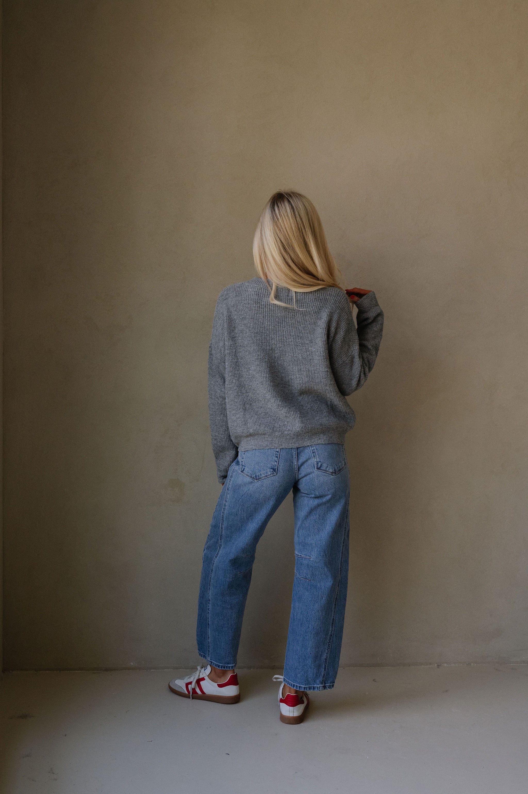 Button Down Ribbed Cardigan-Heather Grey