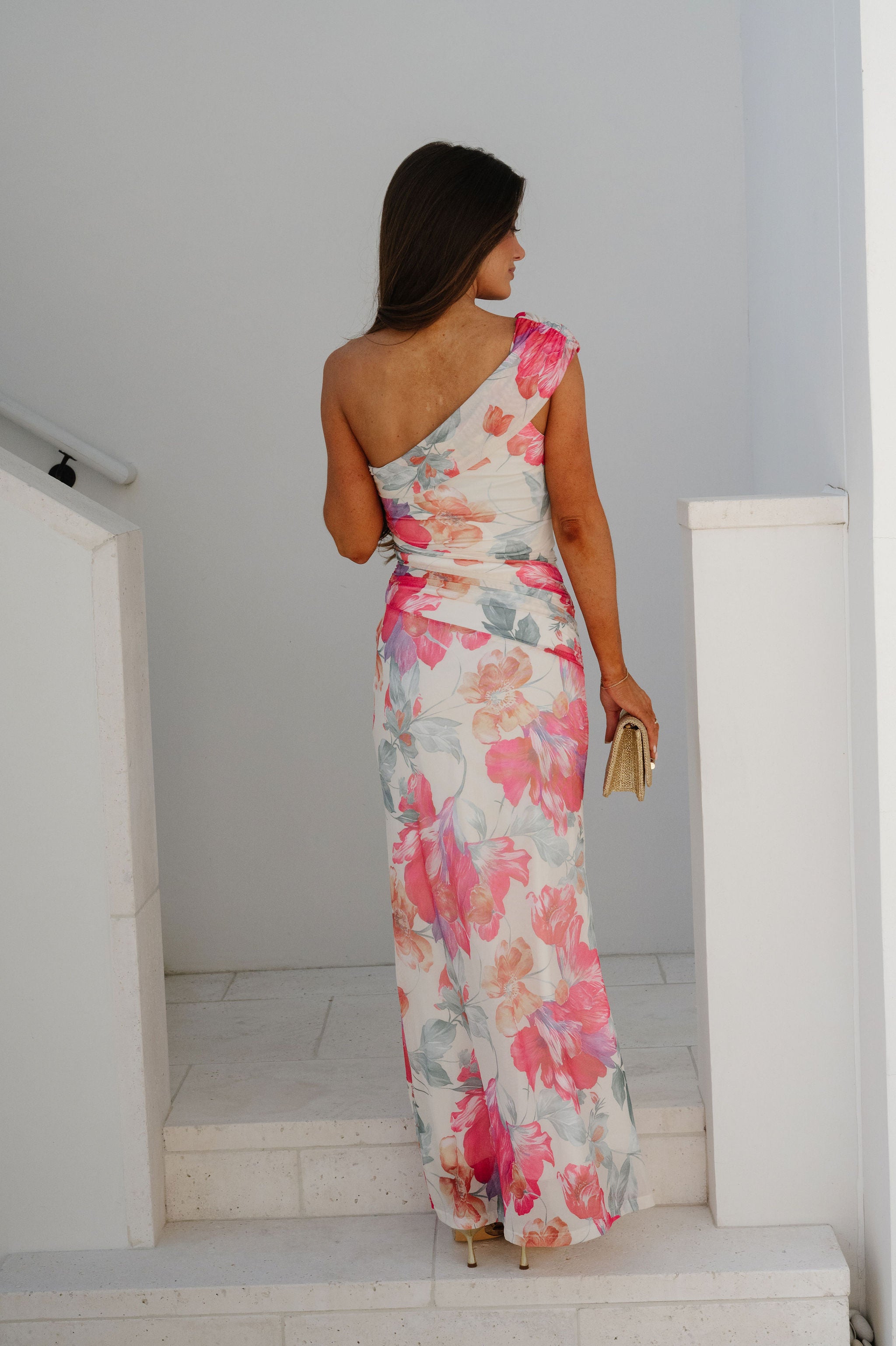 OTS Floral Maxi Dress-Pink