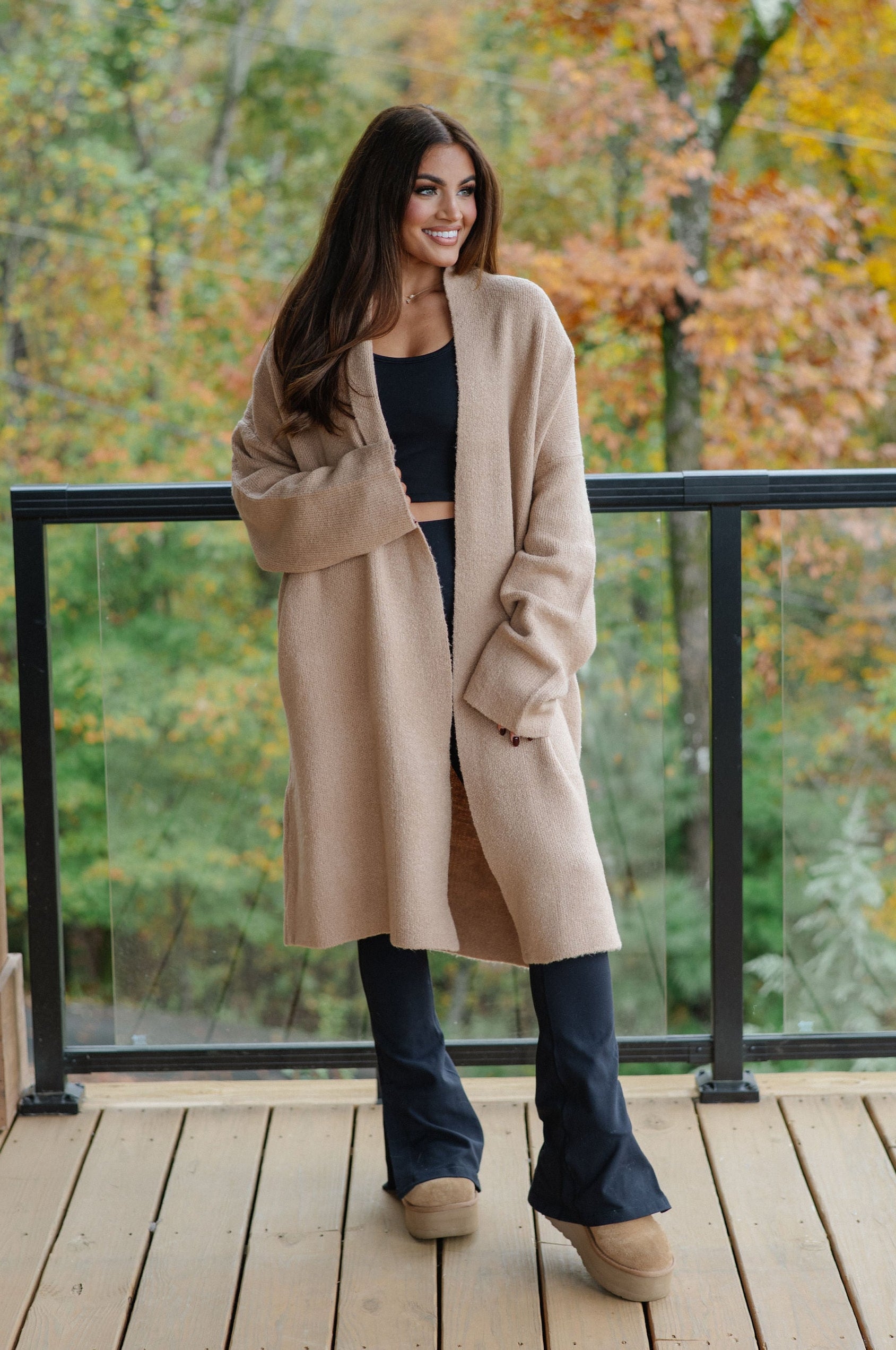 Clara Duster Cardigan-Dark Taupe