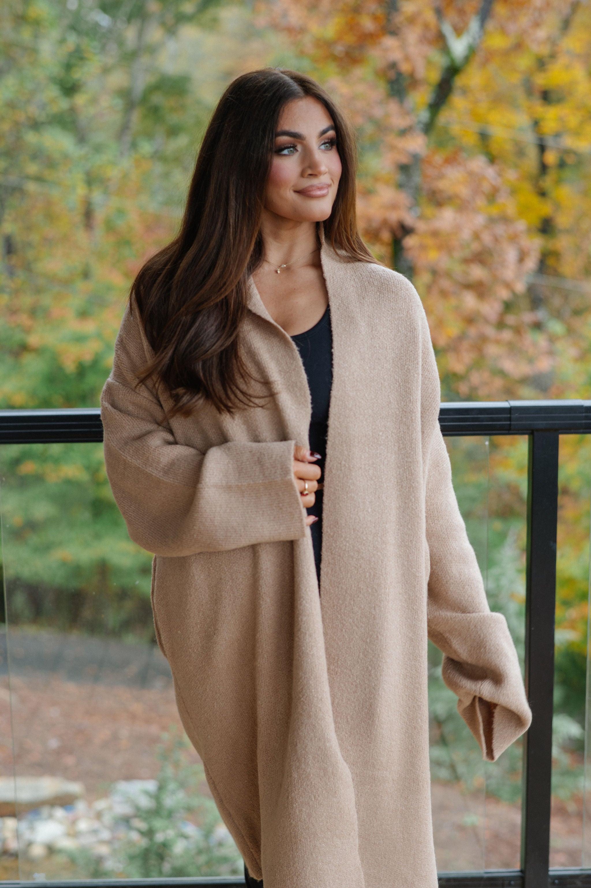Clara Duster Cardigan-Dark Taupe