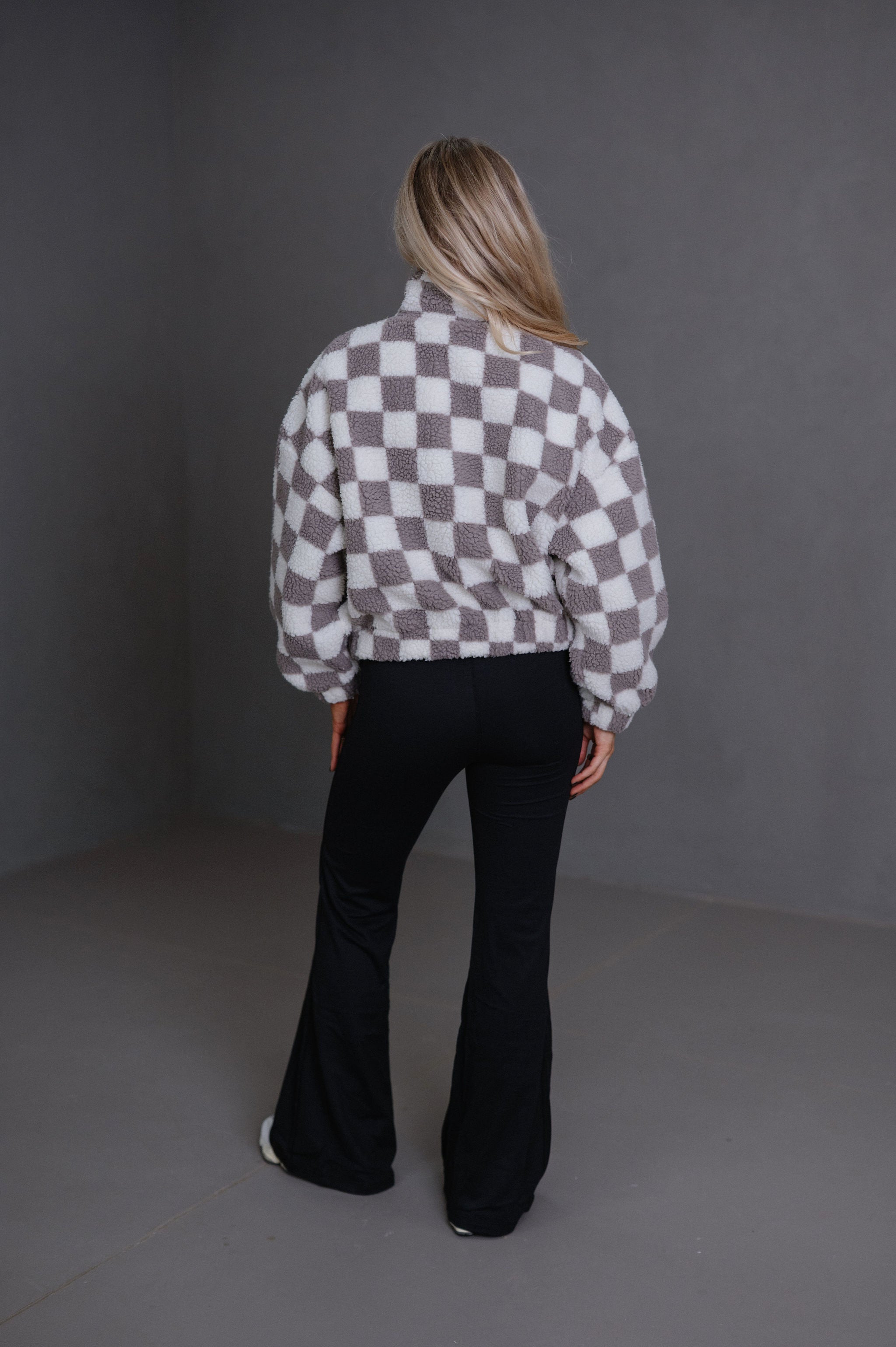 Alayna Checkered Jacket-Grey