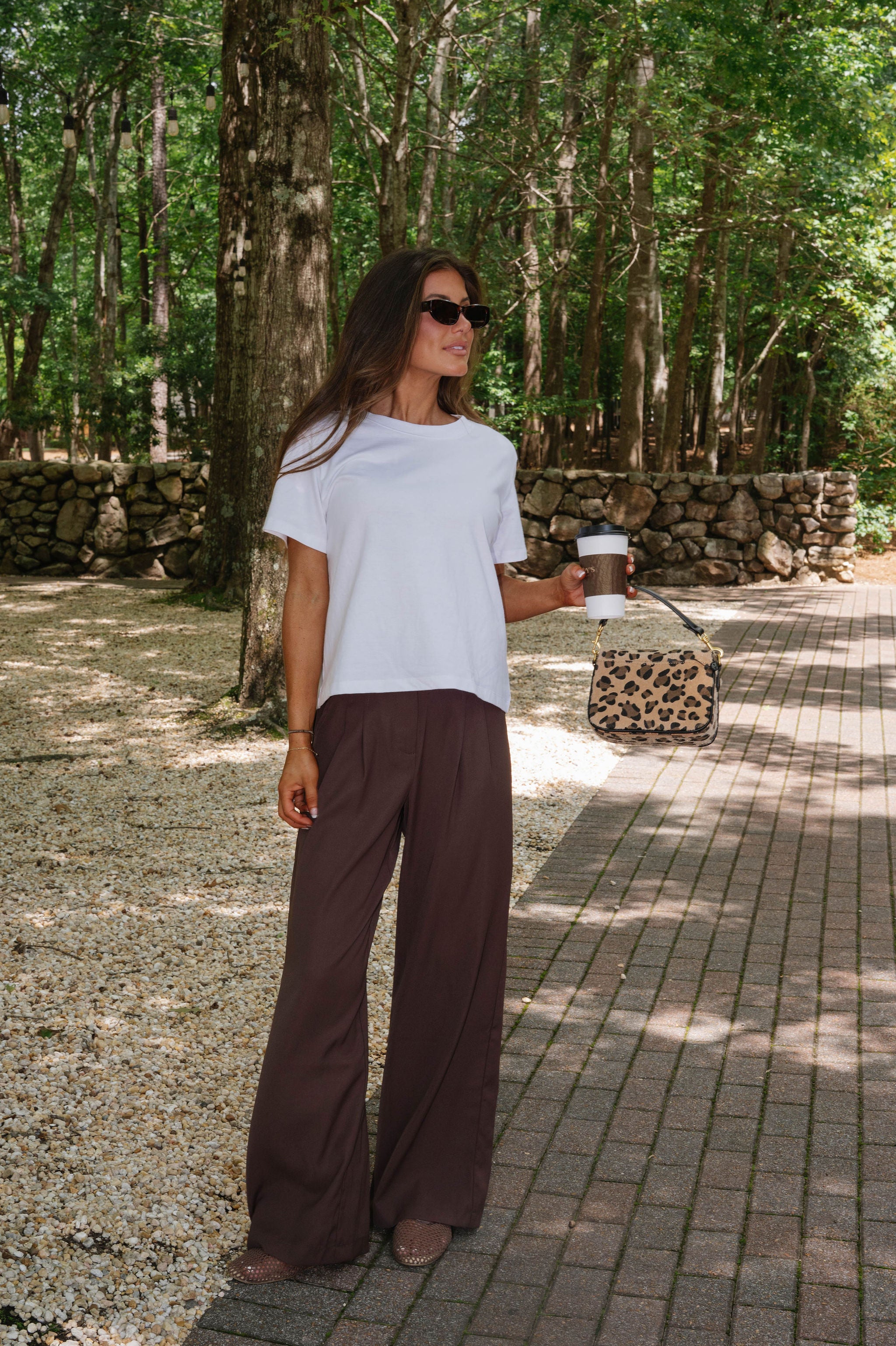 Zoey Recycled Wide Leg Pants-Espresso