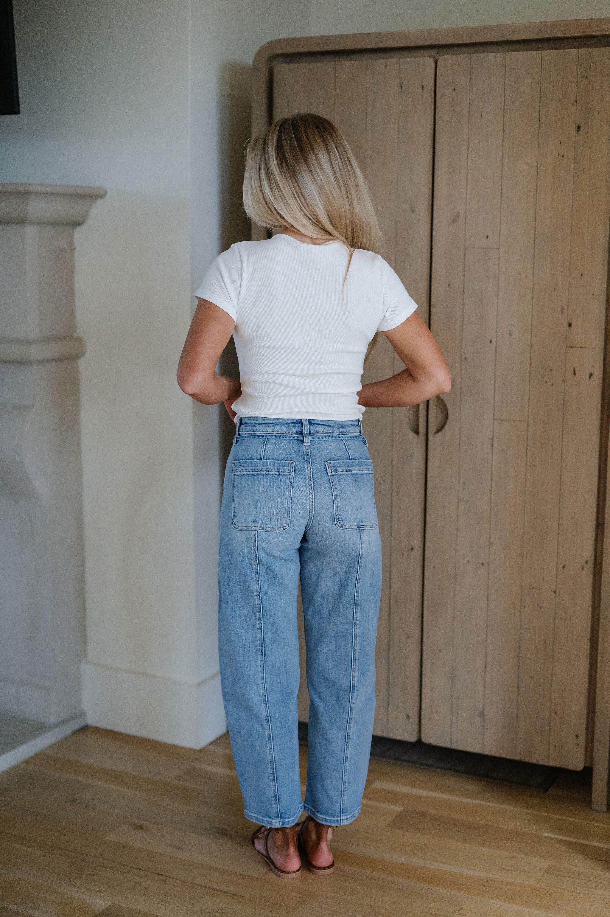 Jemison High Rise Barrel Jeans-Medium Wash