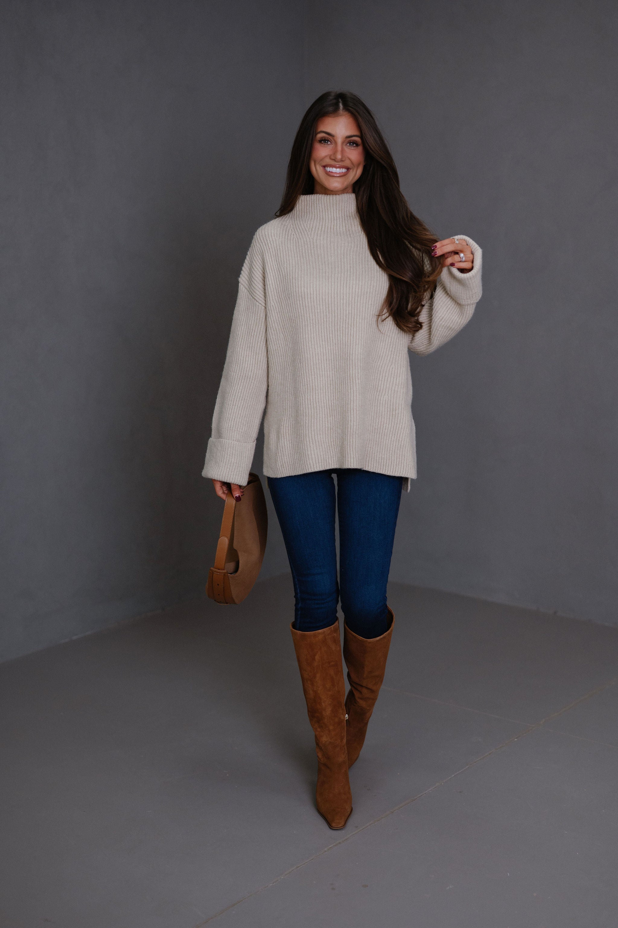 Miller Oversized Pullover Sweater-Oatmeal