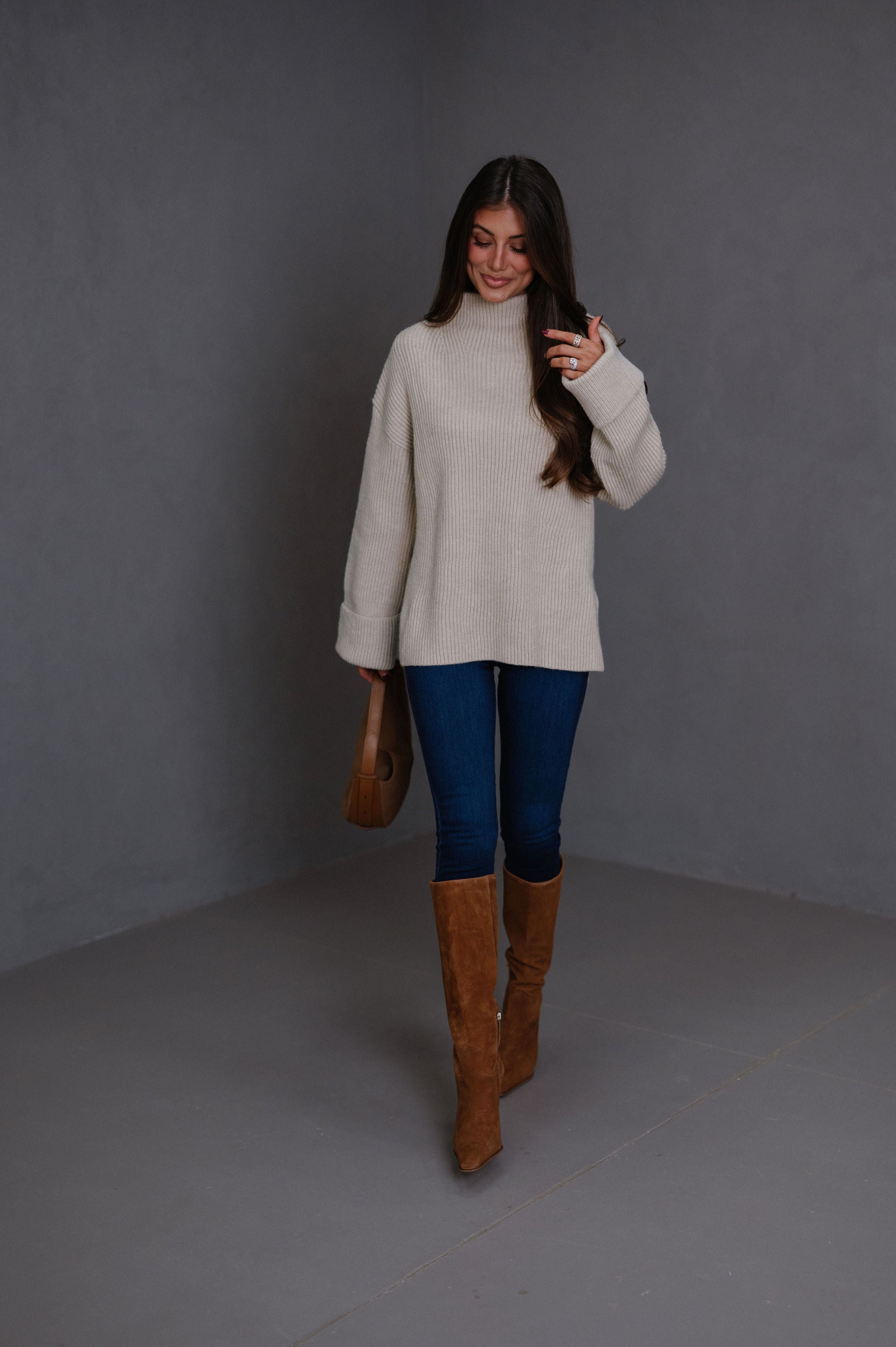 Miller Oversized Pullover Sweater-Oatmeal