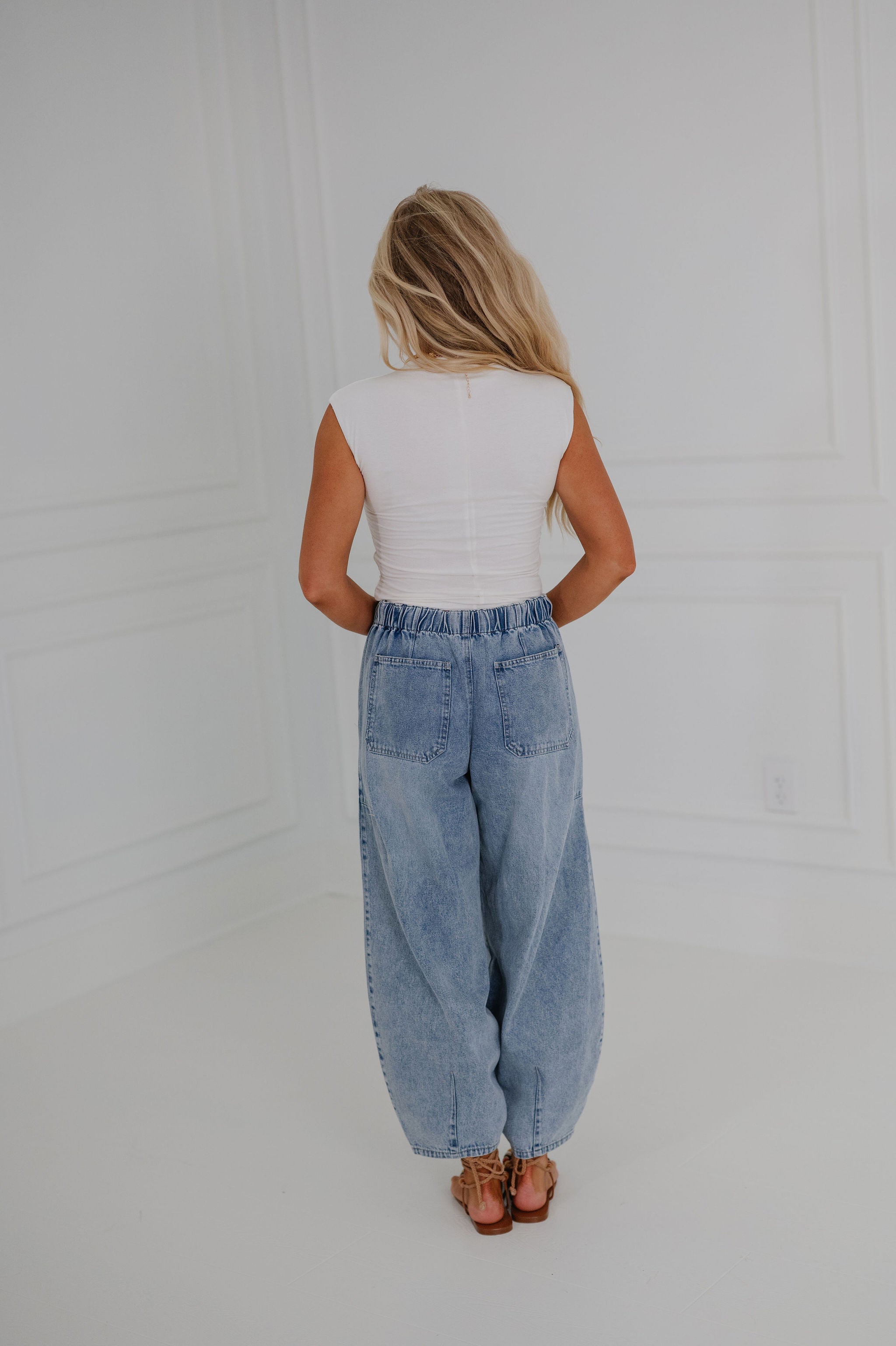 Side Ruched Mock Neck Top-Off White