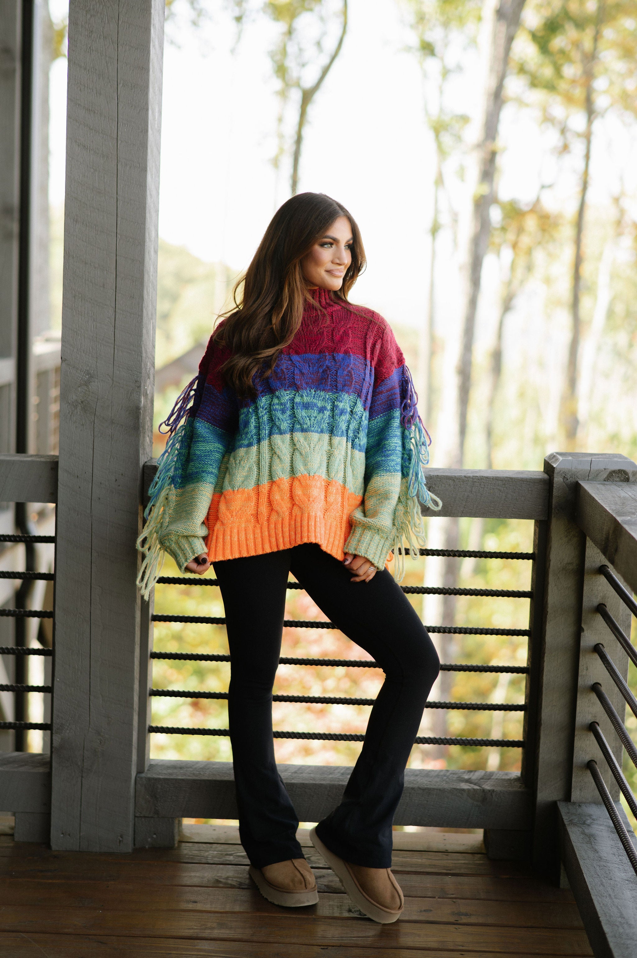 Multi Colored Fringe Sweater