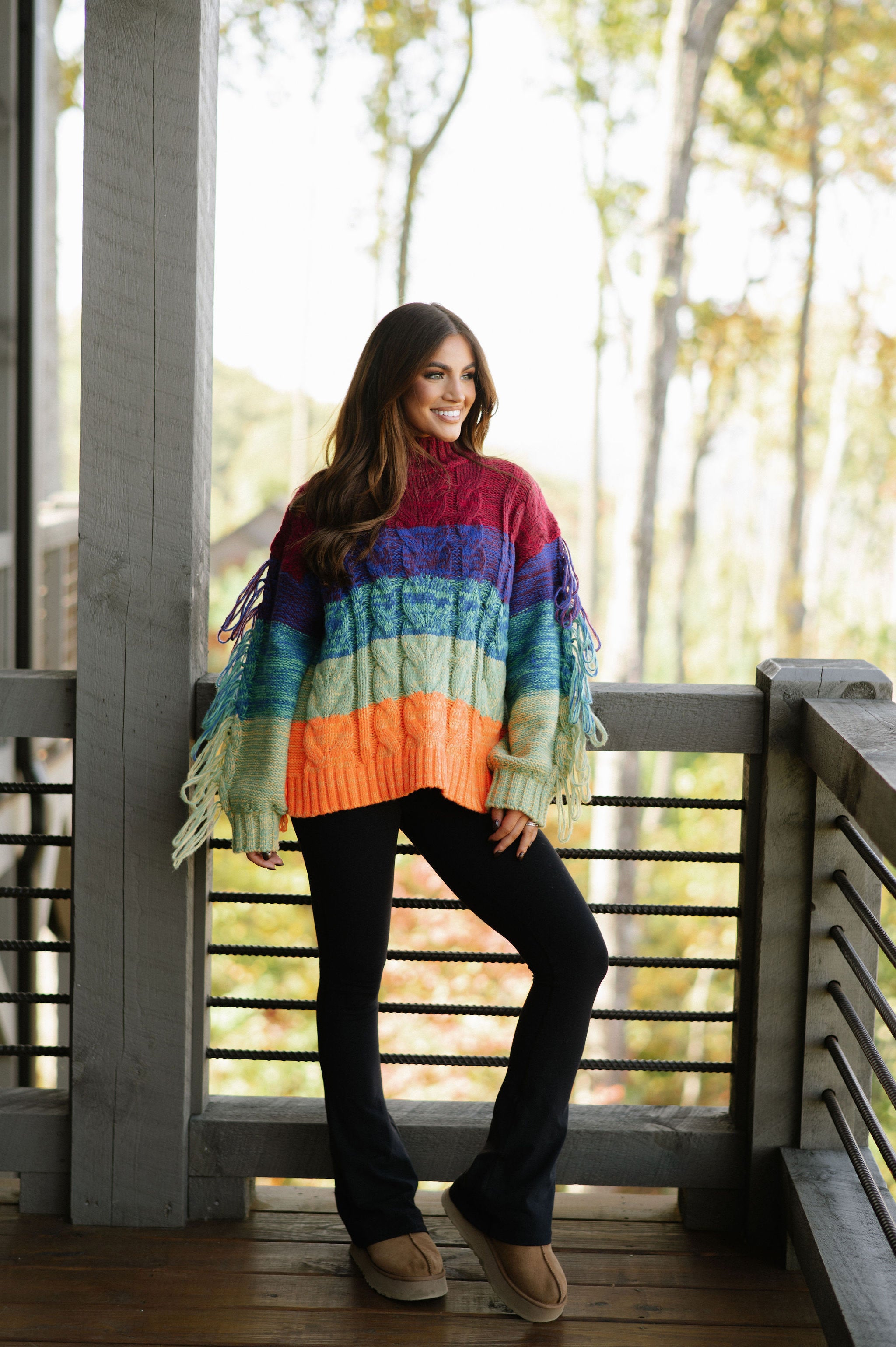 Multi Colored Fringe Sweater