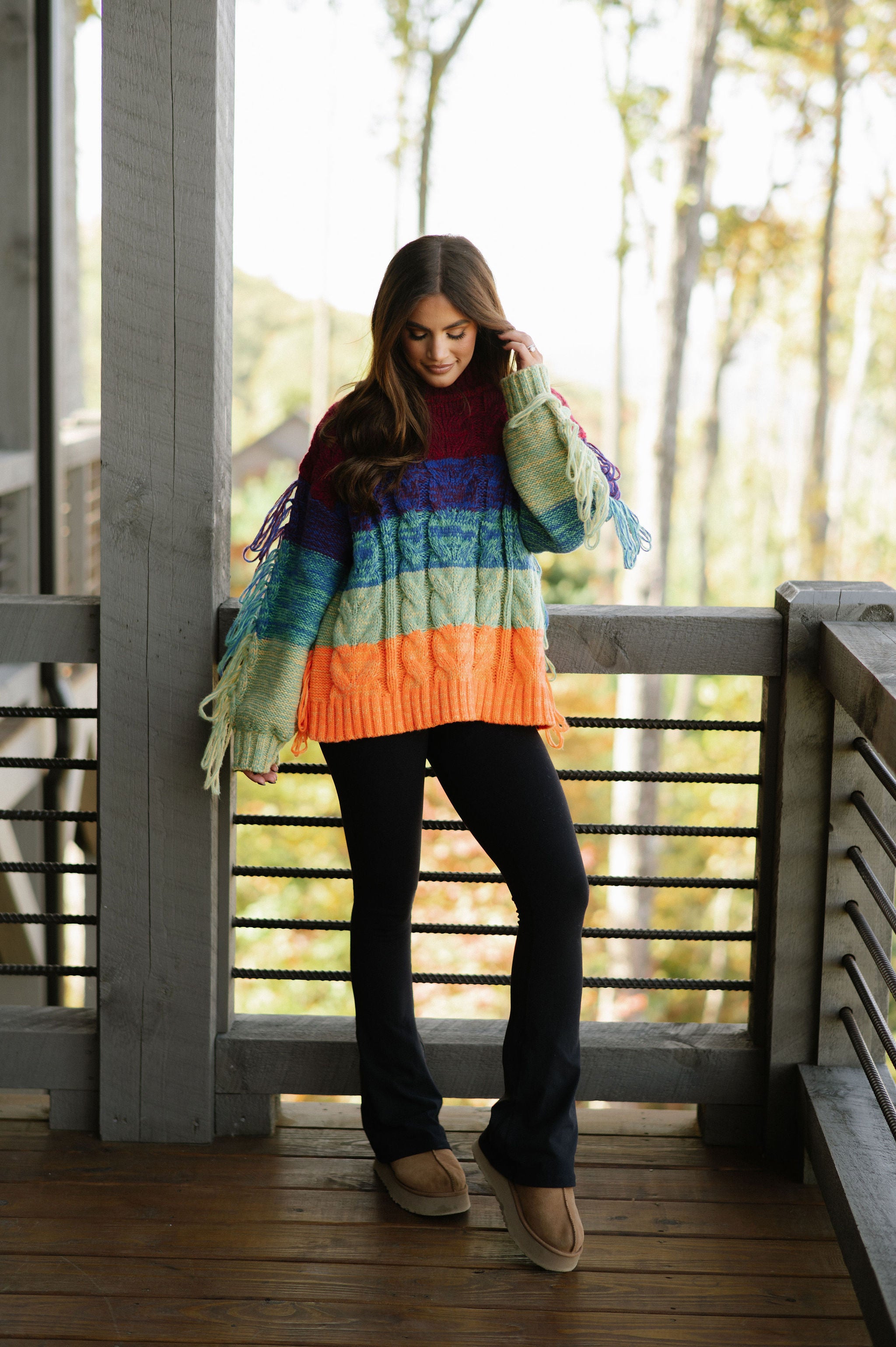 Multi Colored Fringe Sweater