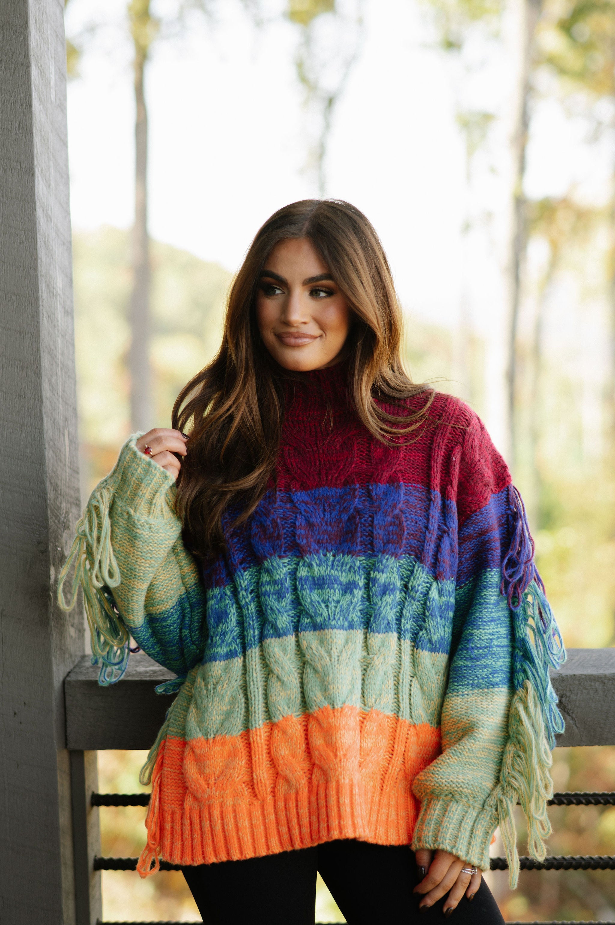 Multi Colored Fringe Sweater