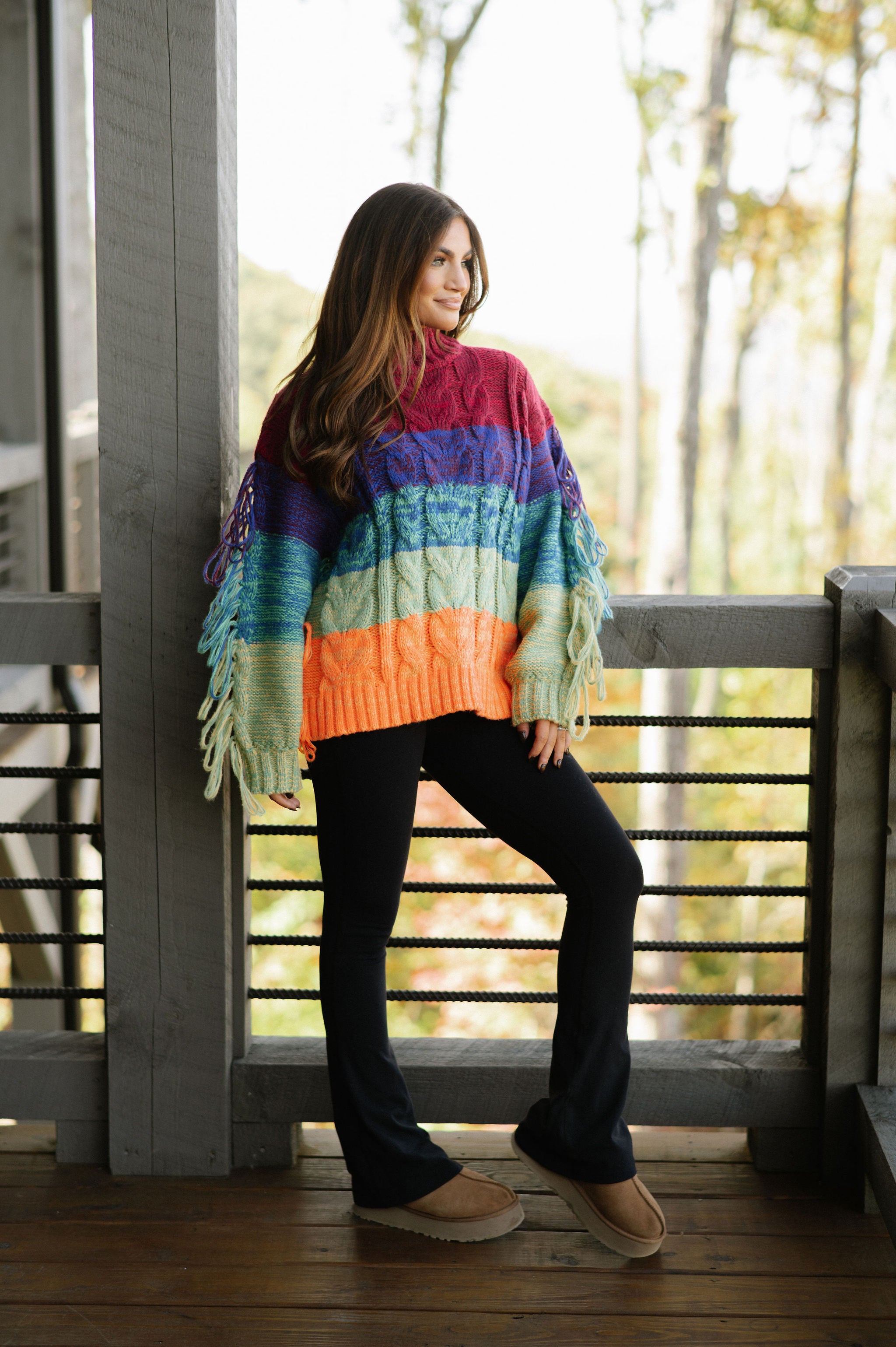 Multi Colored Fringe Sweater