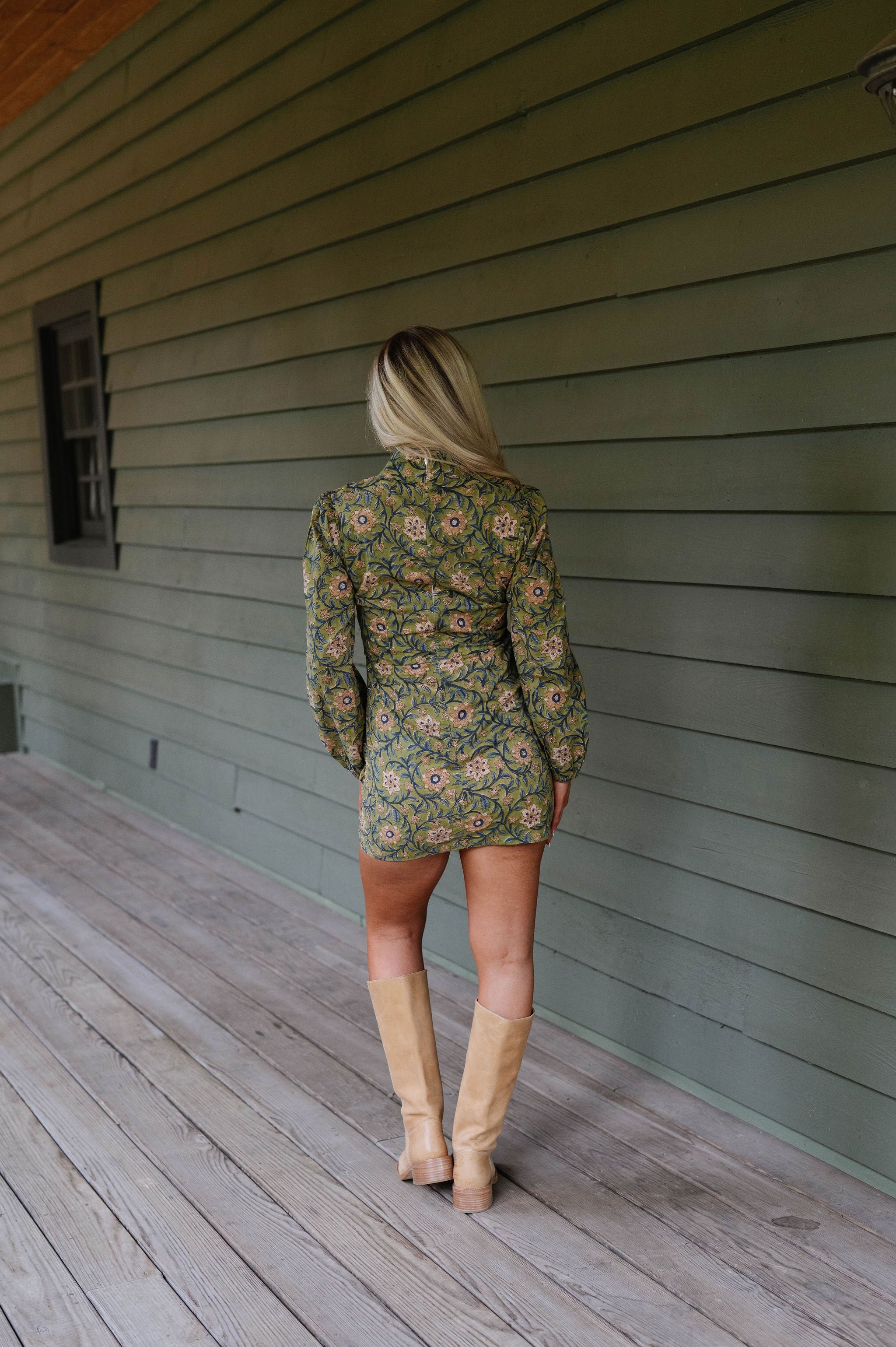 Maren Ruched Mini Dress-Floral