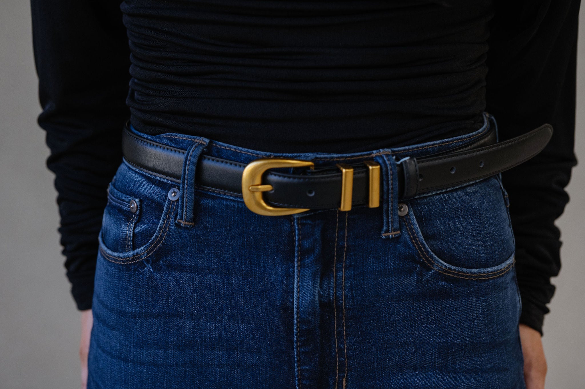 April Leather Belt- Black