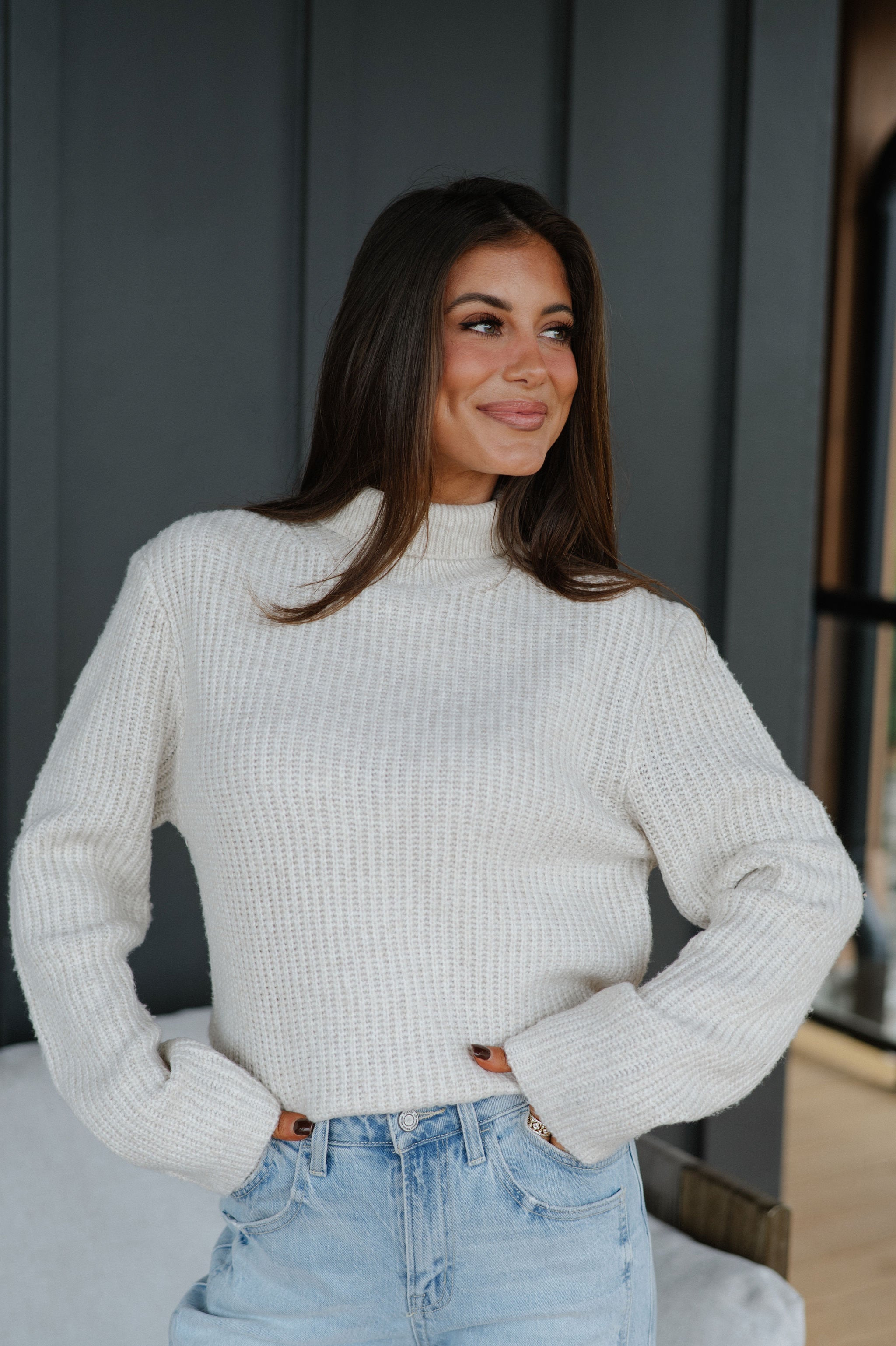 Kristin Turtleneck Sweater-Oatmeal