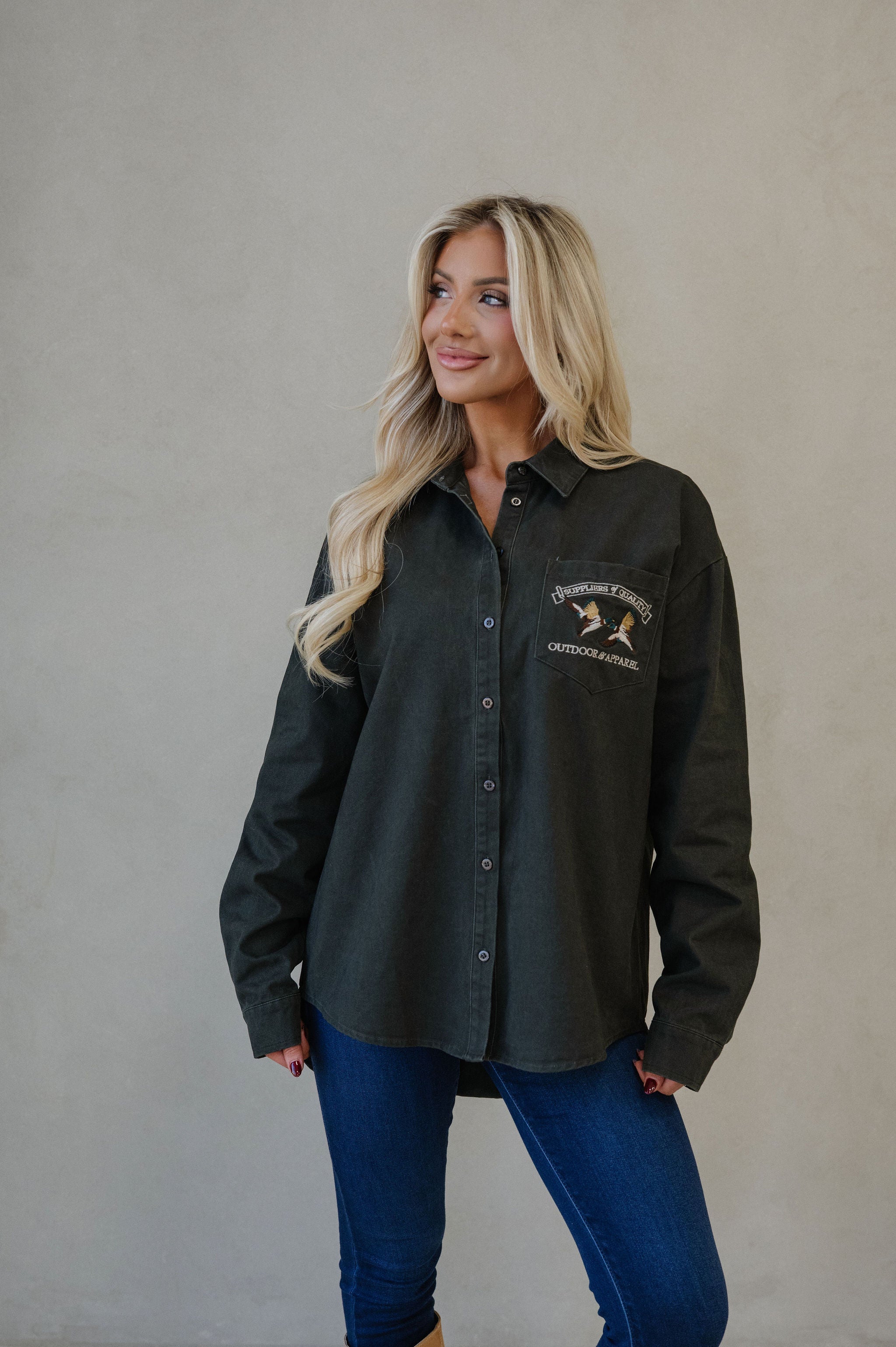 Wildland Embroidered Shirt- Olive