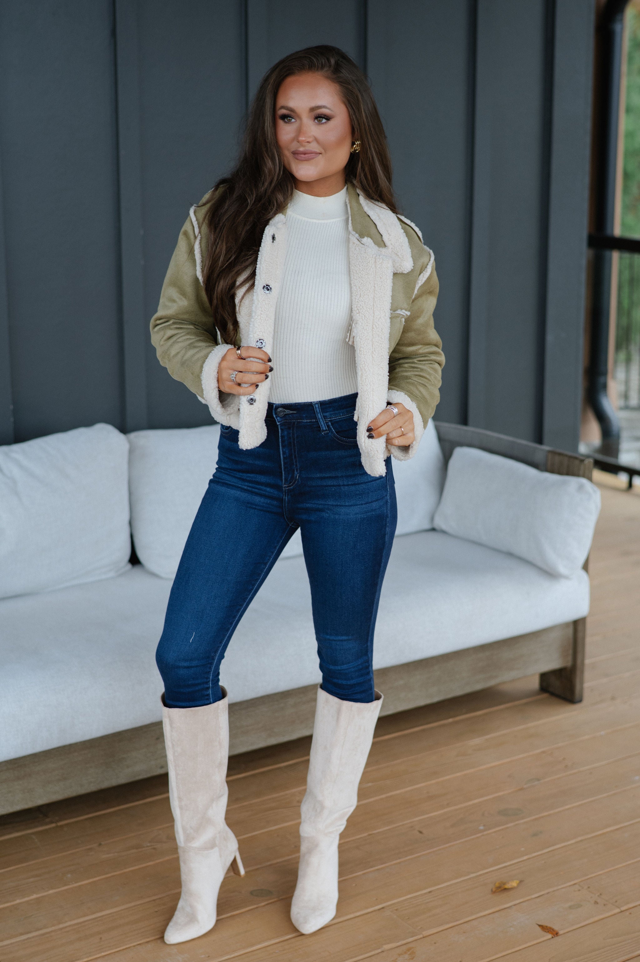 Jayda Reversible Jacket-Olive