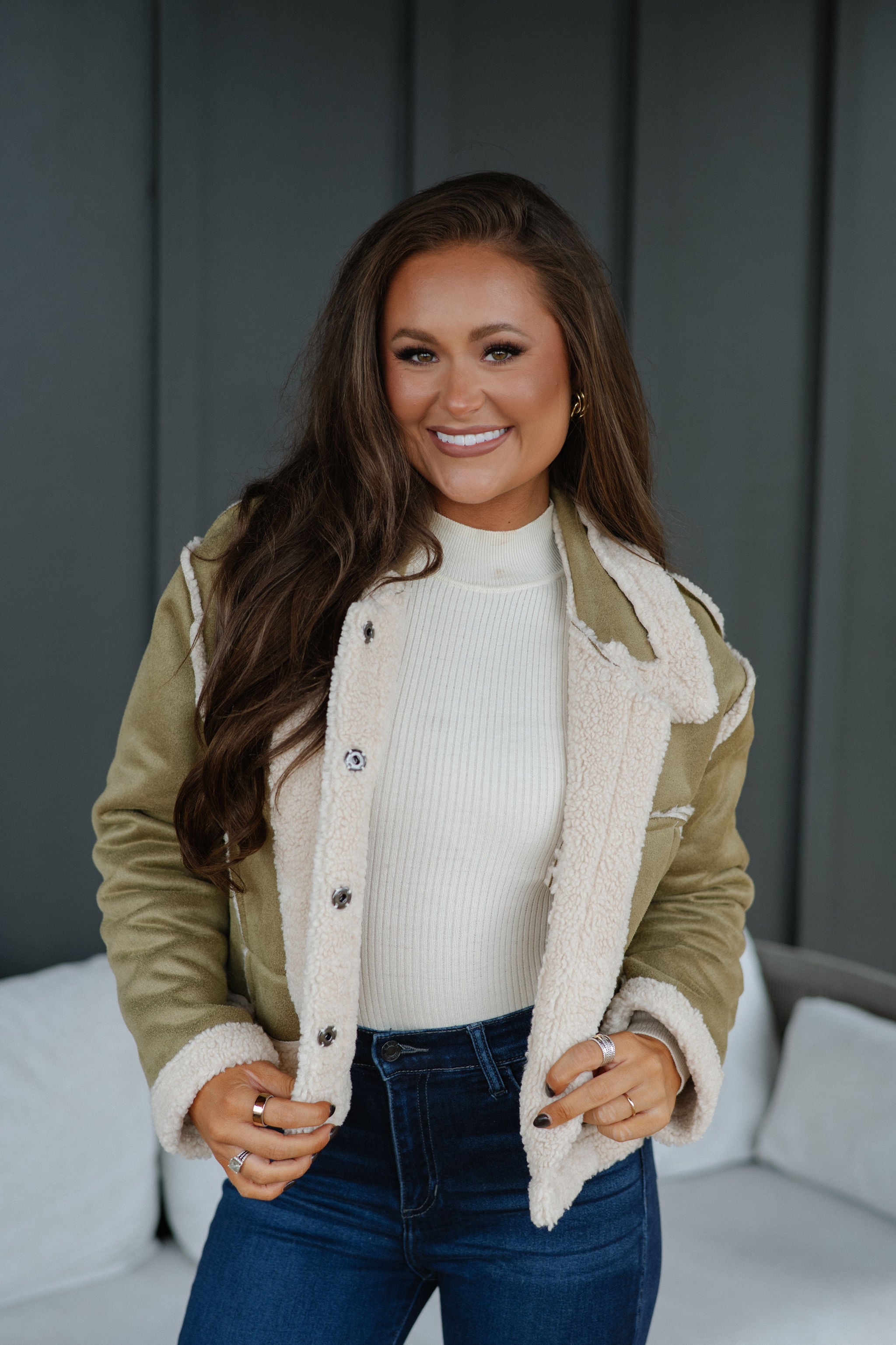 Jayda Reversible Jacket-Olive