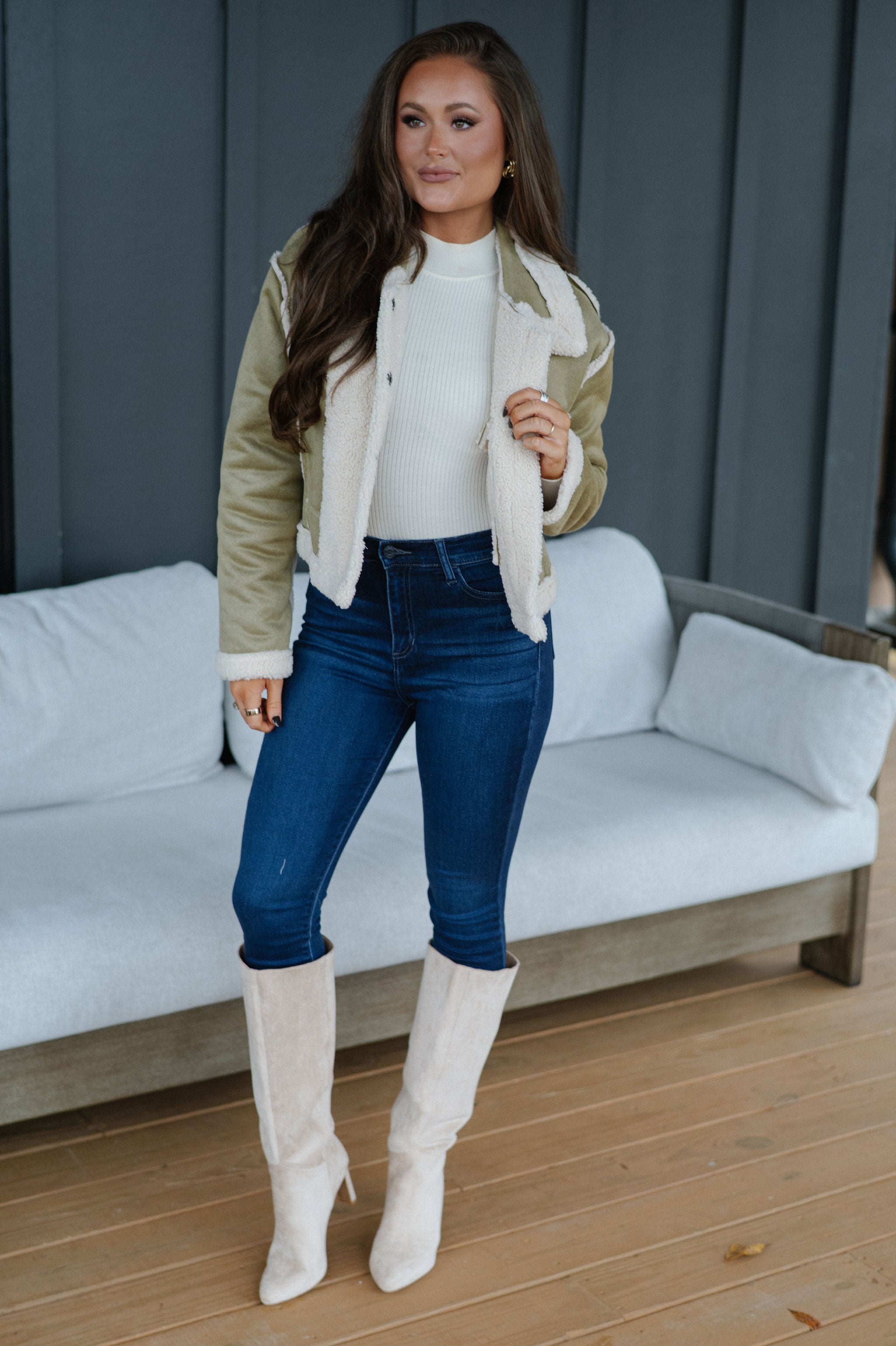 Jayda Reversible Jacket-Olive