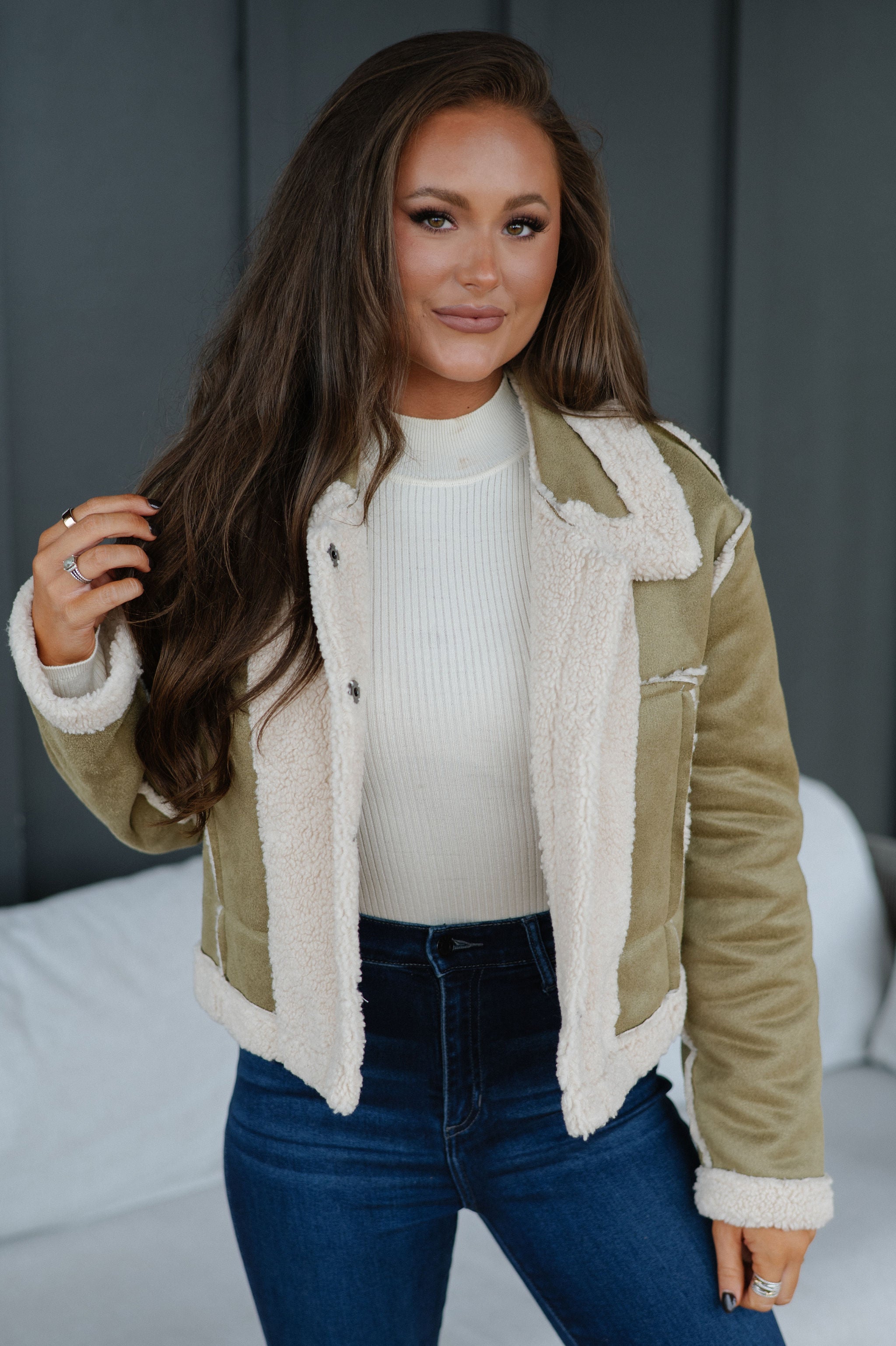 Jayda Reversible Jacket-Olive