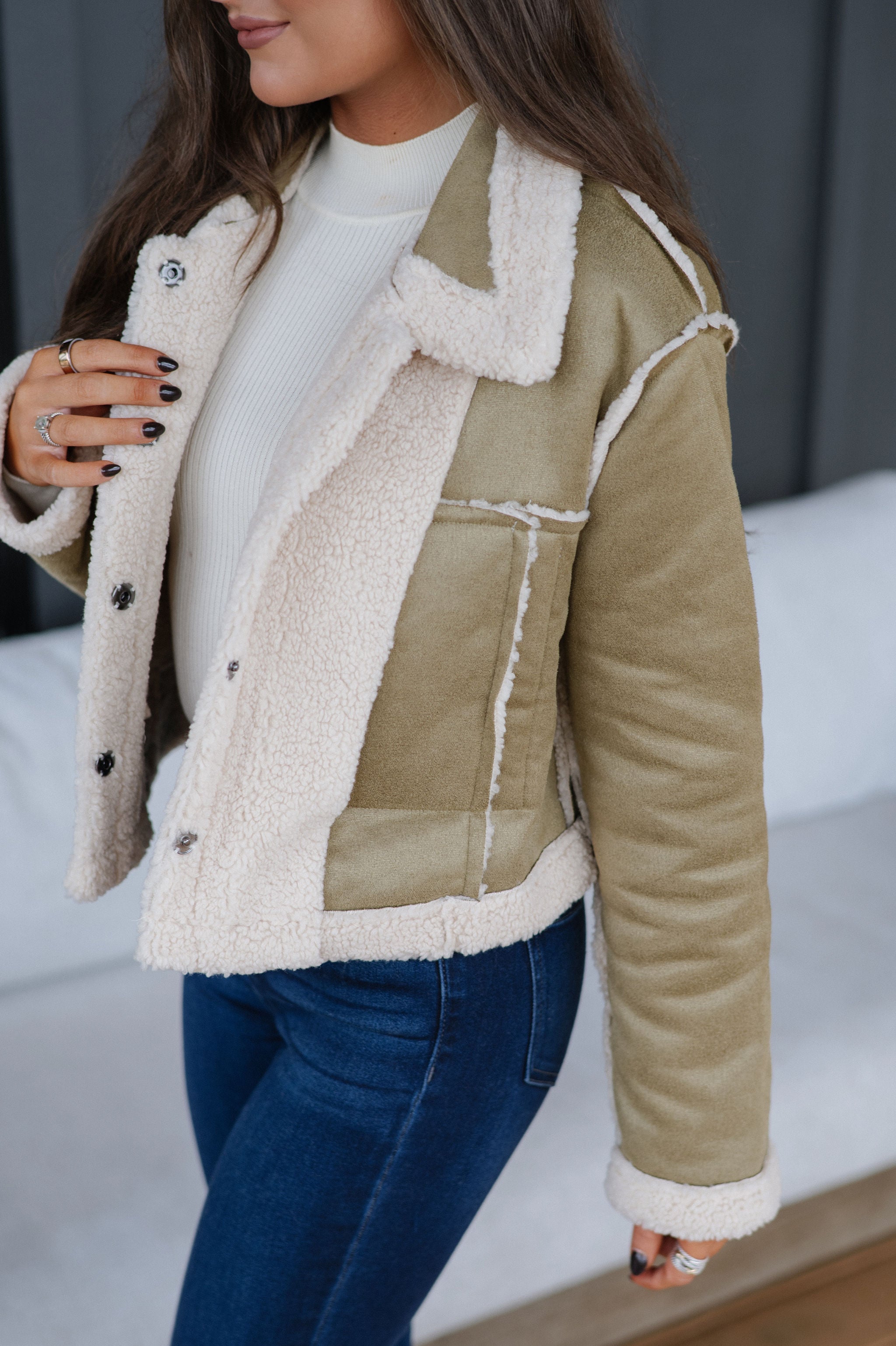 Jayda Reversible Jacket-Olive